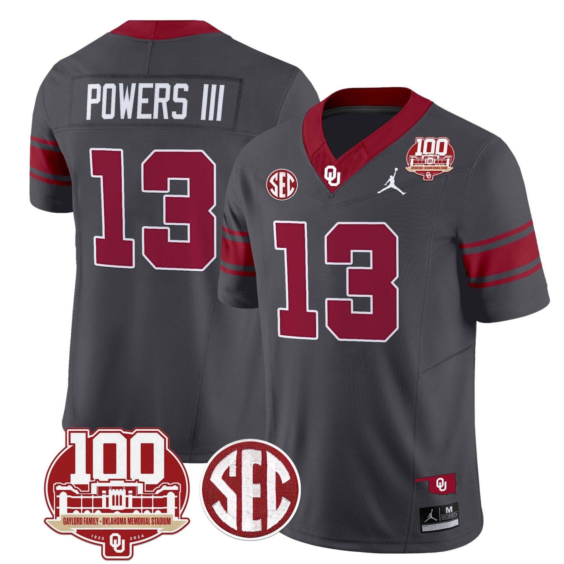 Oklahoma Sooners 100th Anniversary Patch Vapor Limited Jersey - All Stitched - Image 11