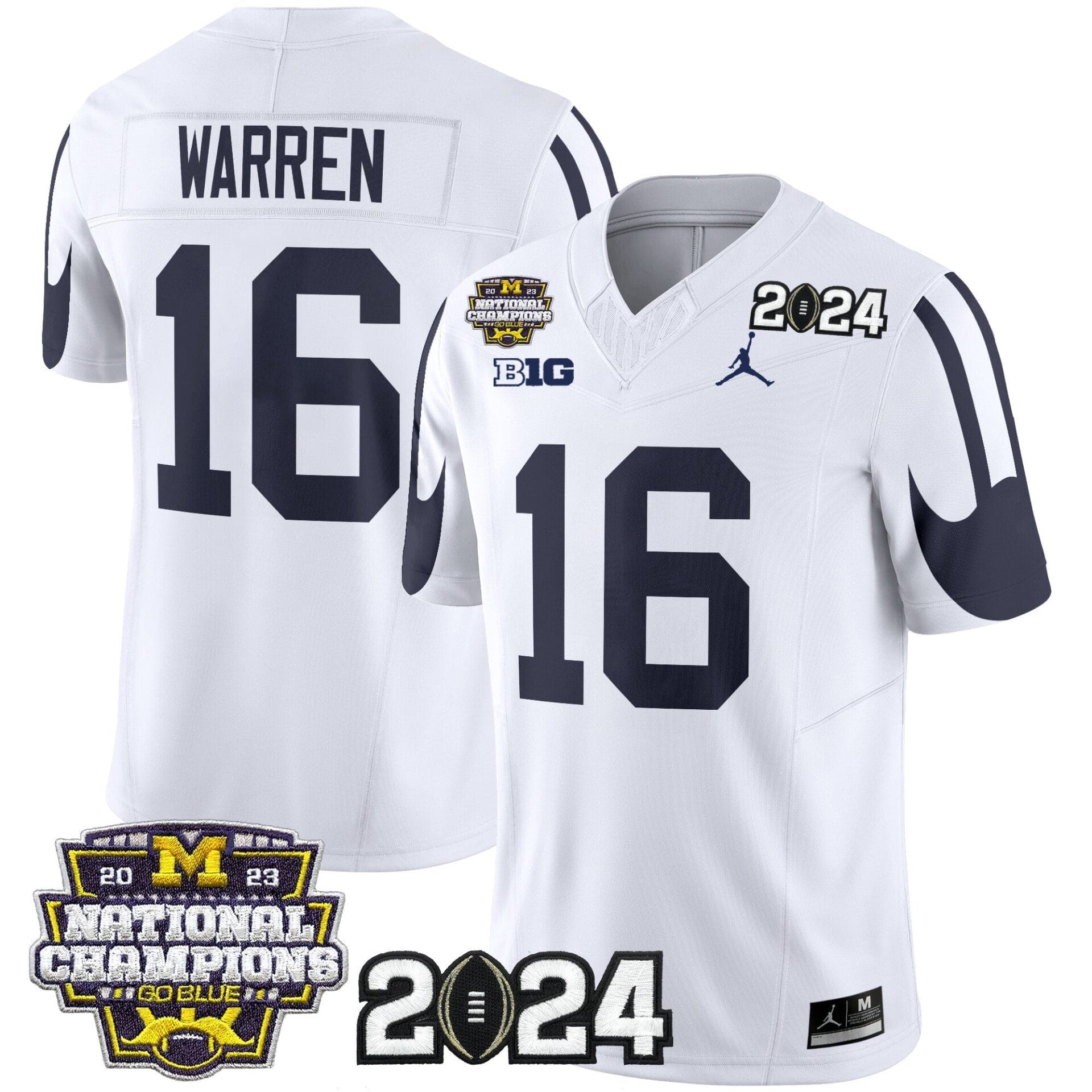 Michigan Wolverines 2024 CFP & National Champions Patch Vapor Limited Jersey - All Stitched - Image 17