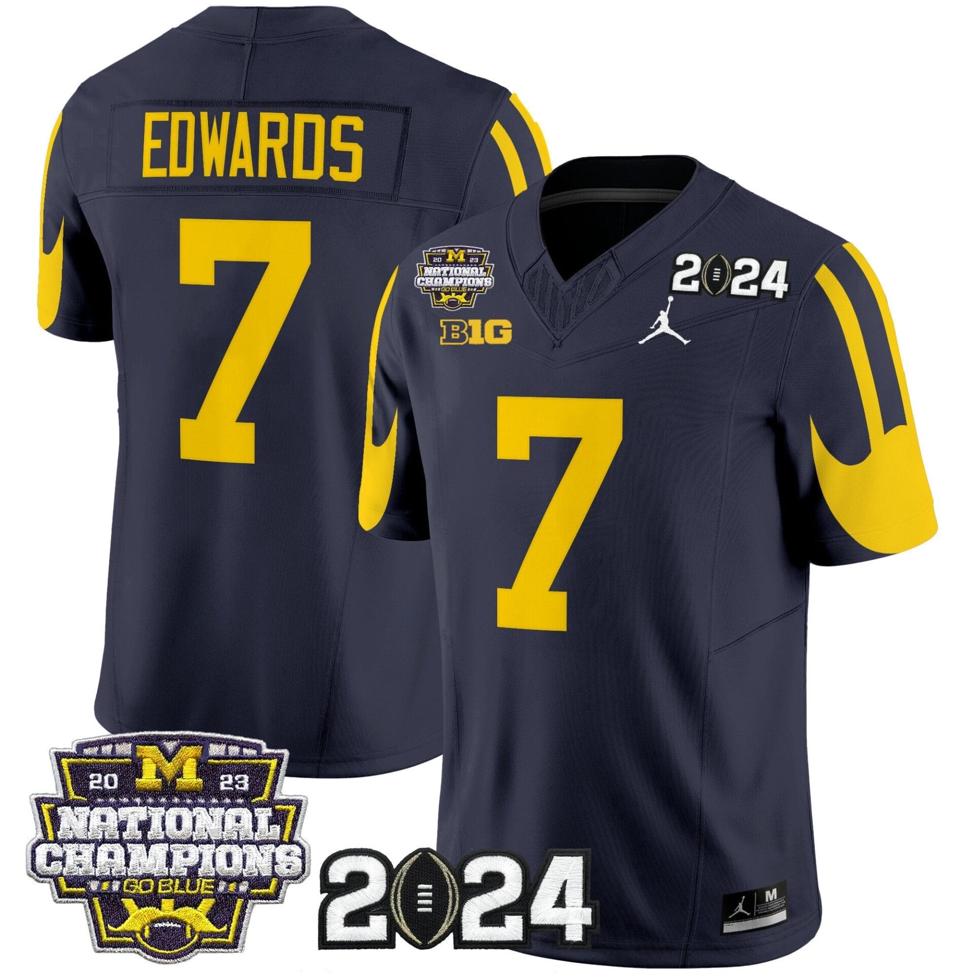 Michigan Wolverines 2024 CFP & National Champions Patch Vapor Limited Jersey - All Stitched - Image 5