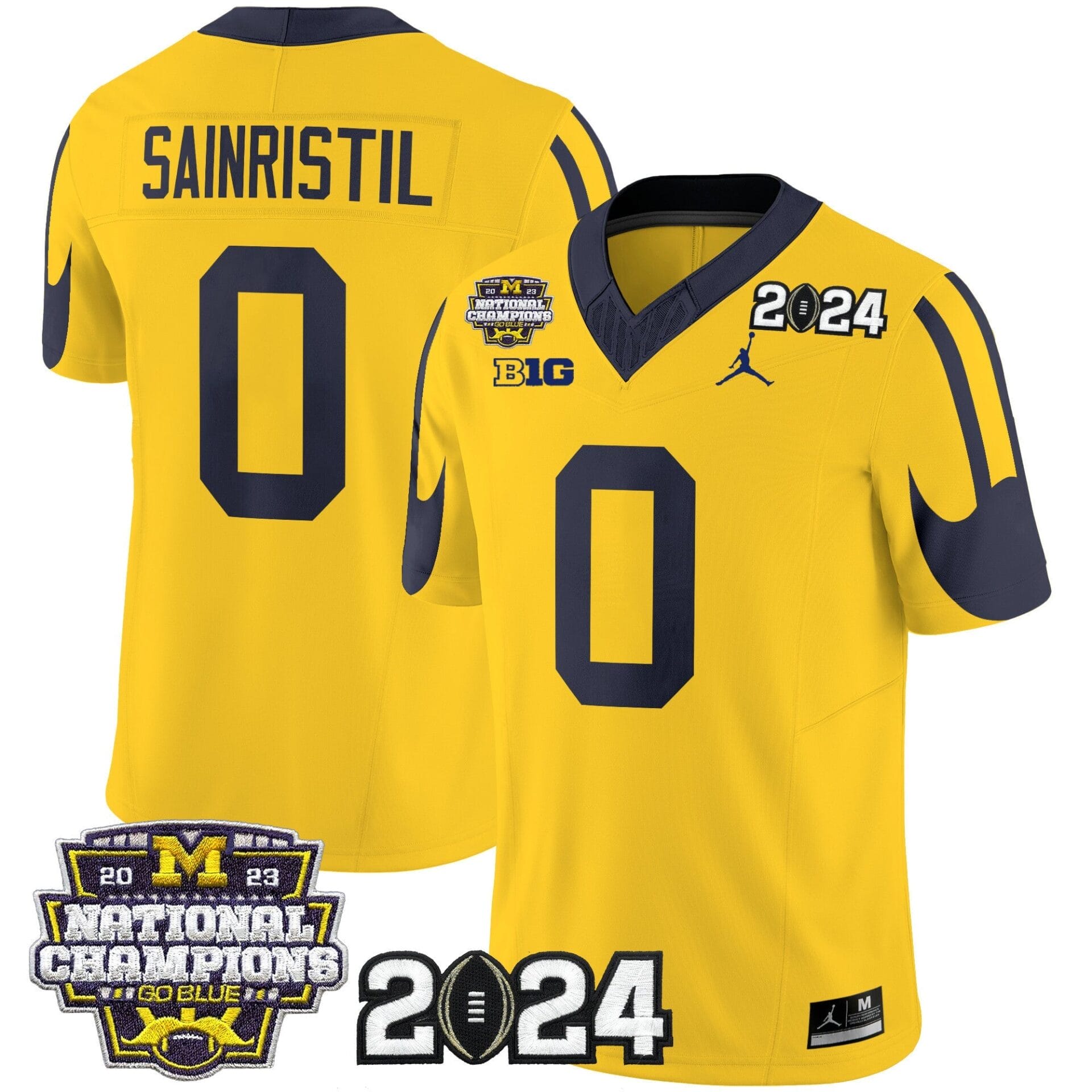 Michigan Wolverines 2024 CFP & National Champions Patch Vapor Limited Jersey - All Stitched - Image 15