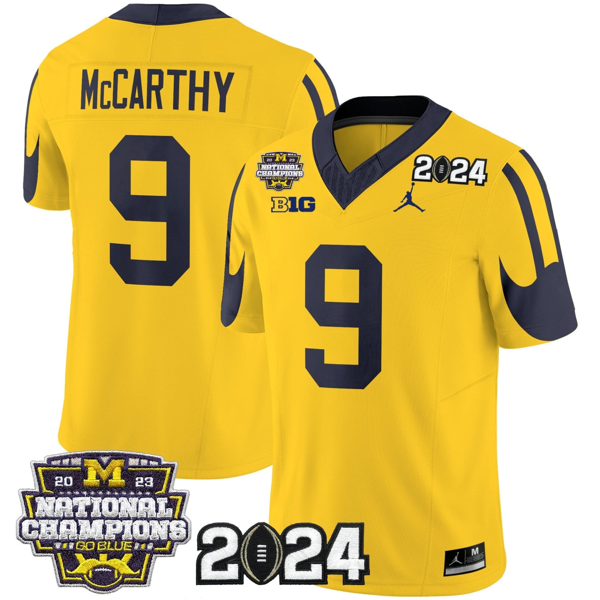 Michigan Wolverines 2024 CFP & National Champions Patch Vapor Limited Jersey - All Stitched - Image 12