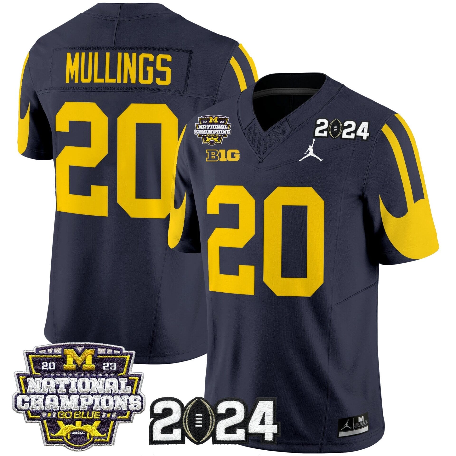 Michigan Wolverines 2024 CFP & National Champions Patch Vapor Limited Jersey - All Stitched - Image 2
