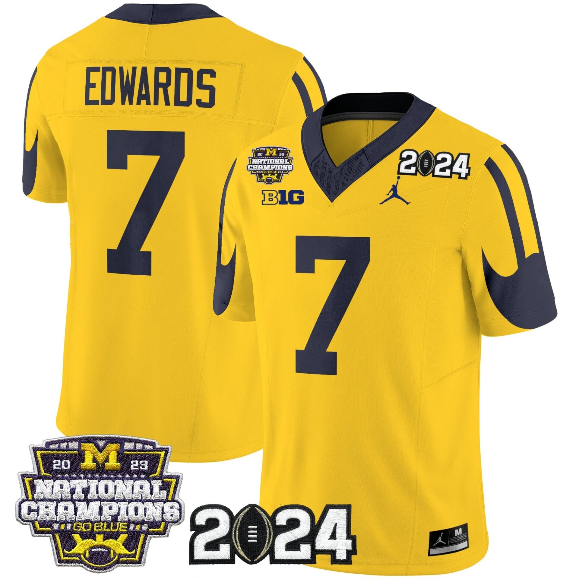 Michigan Wolverines 2024 CFP & National Champions Patch Vapor Limited Jersey - All Stitched - Image 13