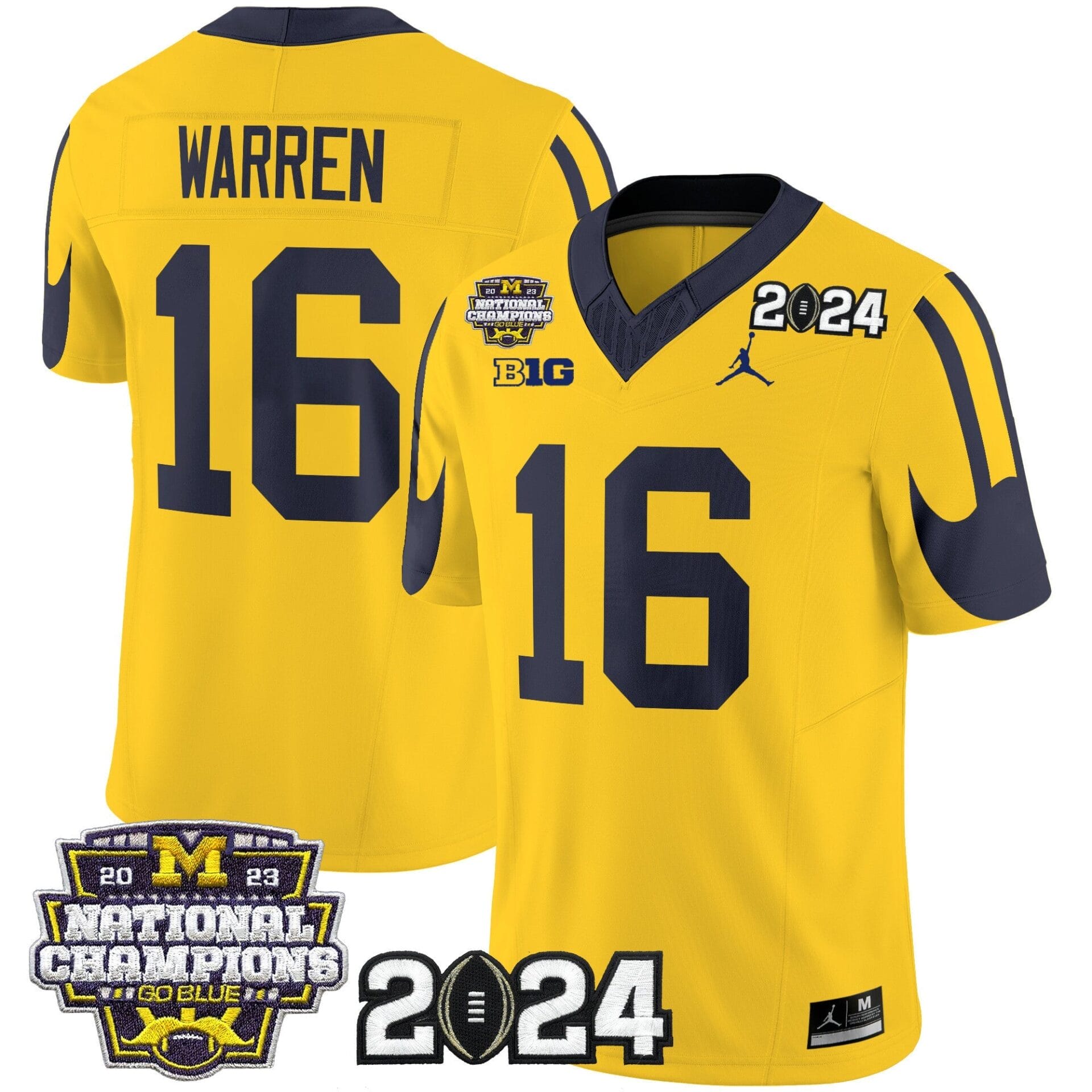 Michigan Wolverines 2024 CFP & National Champions Patch Vapor Limited Jersey - All Stitched - Image 9