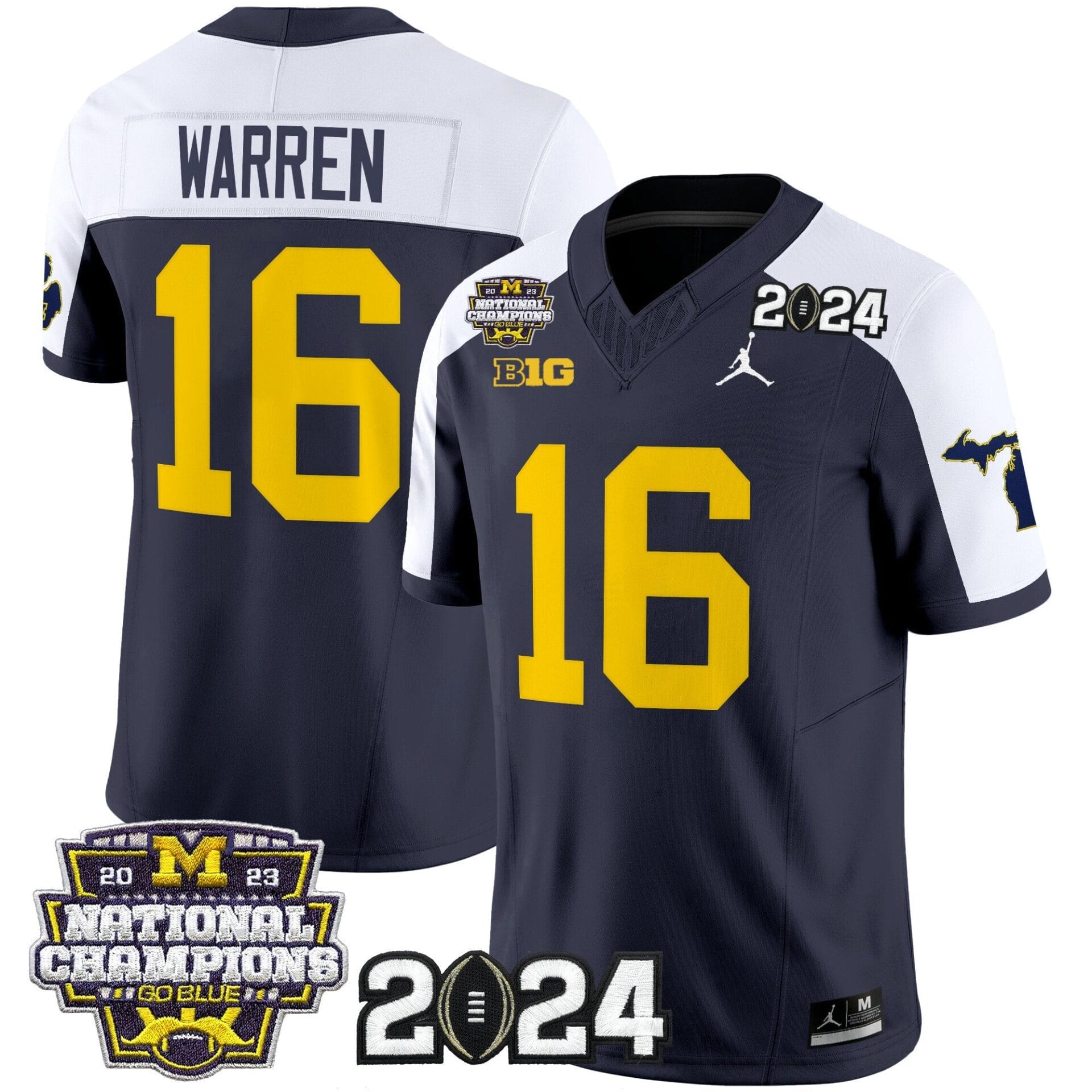 Michigan Wolverines 2024 Michigan State Style Vapor Limited Jersey - All Stitched - Image 33