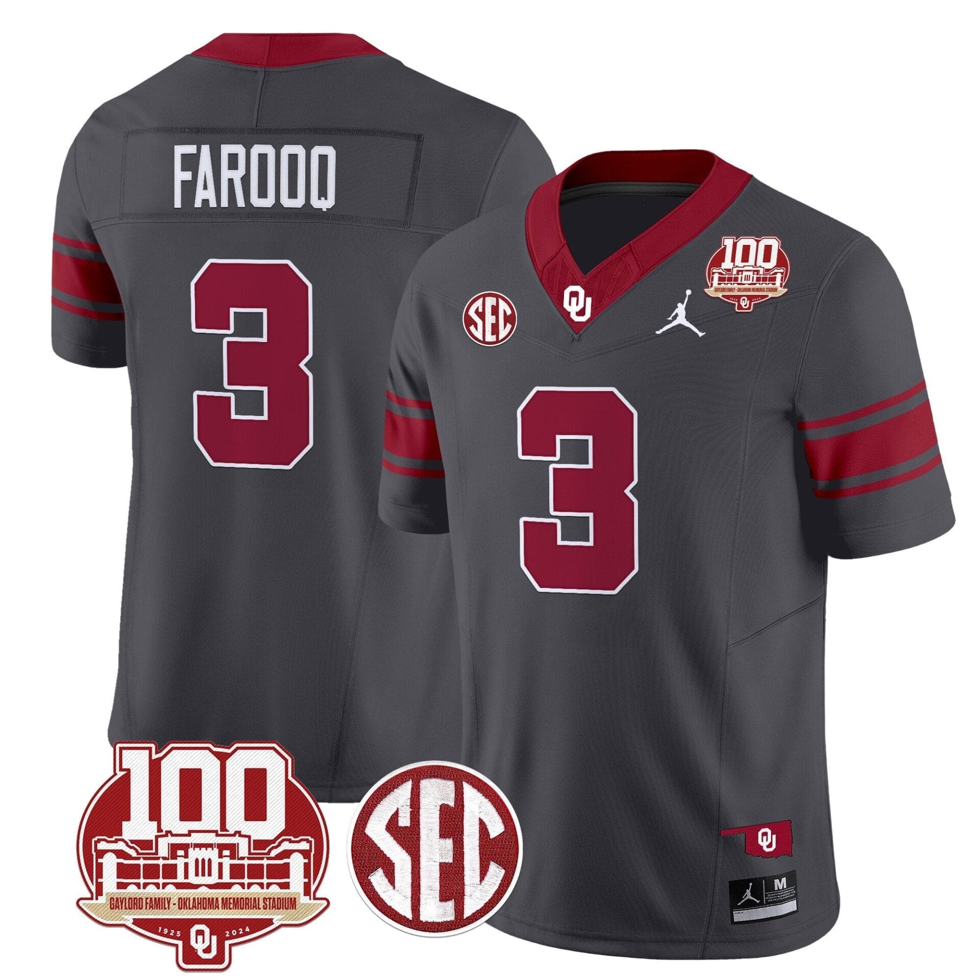 Oklahoma Sooners 100th Anniversary Patch Vapor Limited Jersey - All Stitched - Image 11