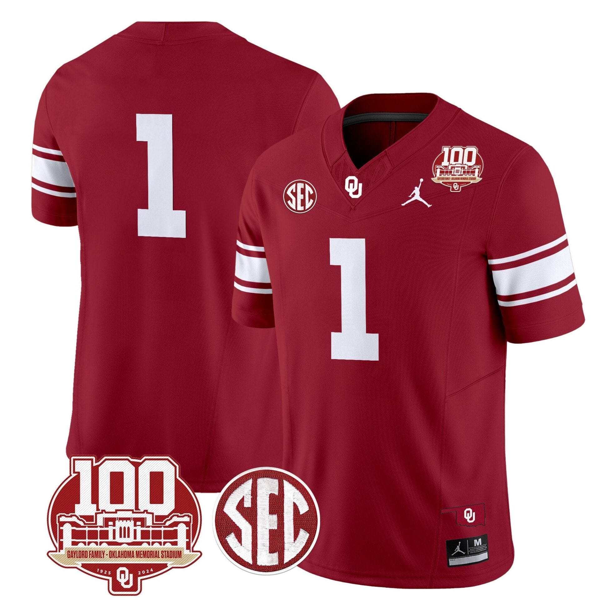 Oklahoma Sooners 100th Anniversary Patch Vapor Limited Jersey - All Stitched - Image 7