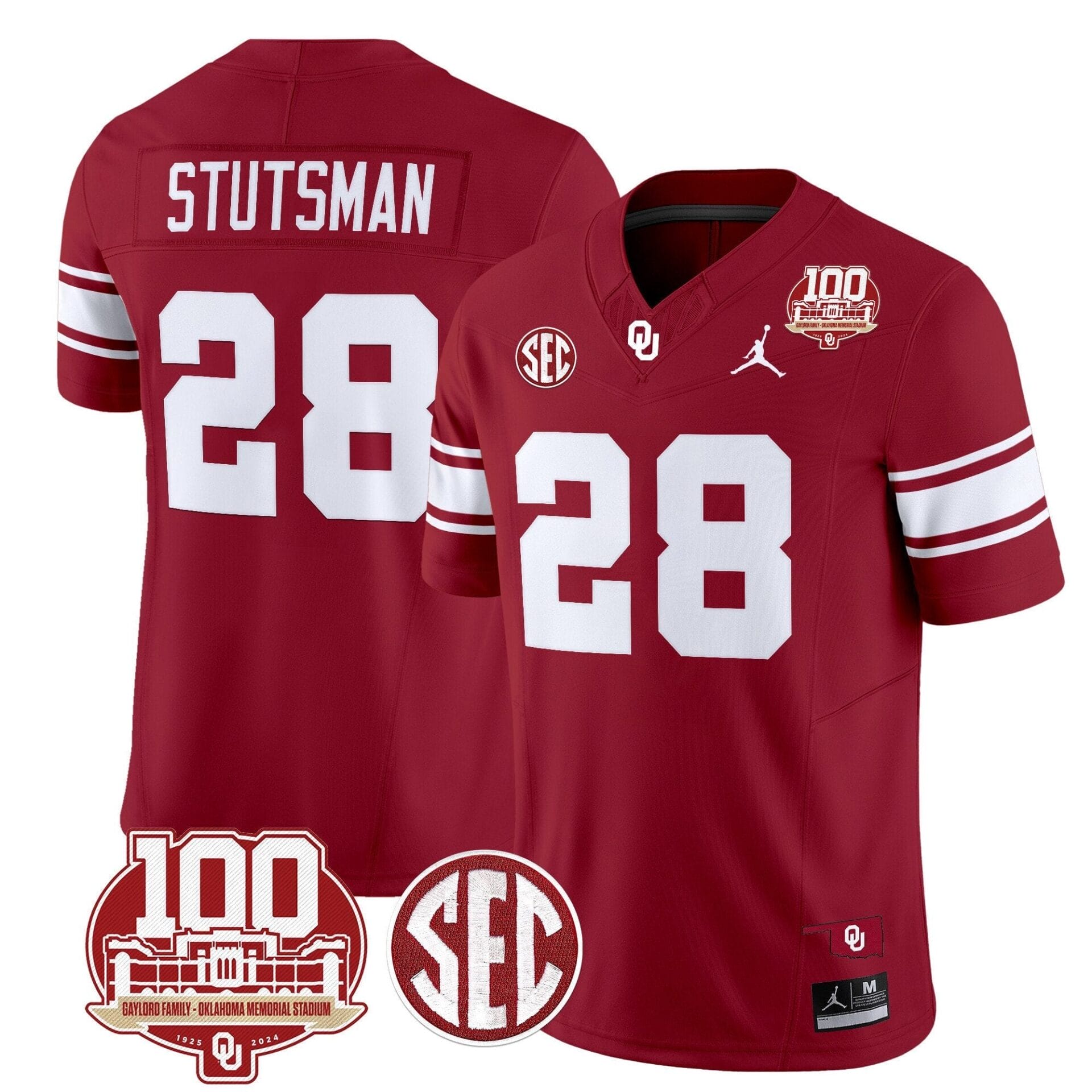 Oklahoma Sooners 100th Anniversary Patch Vapor Limited Jersey - All Stitched - Image 2