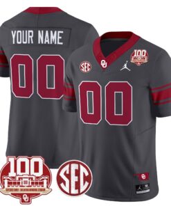 Alternative view of Oklahoma Sooners 100th Anniversary Patch Vapor Limited Custom Jersey - All Stitched