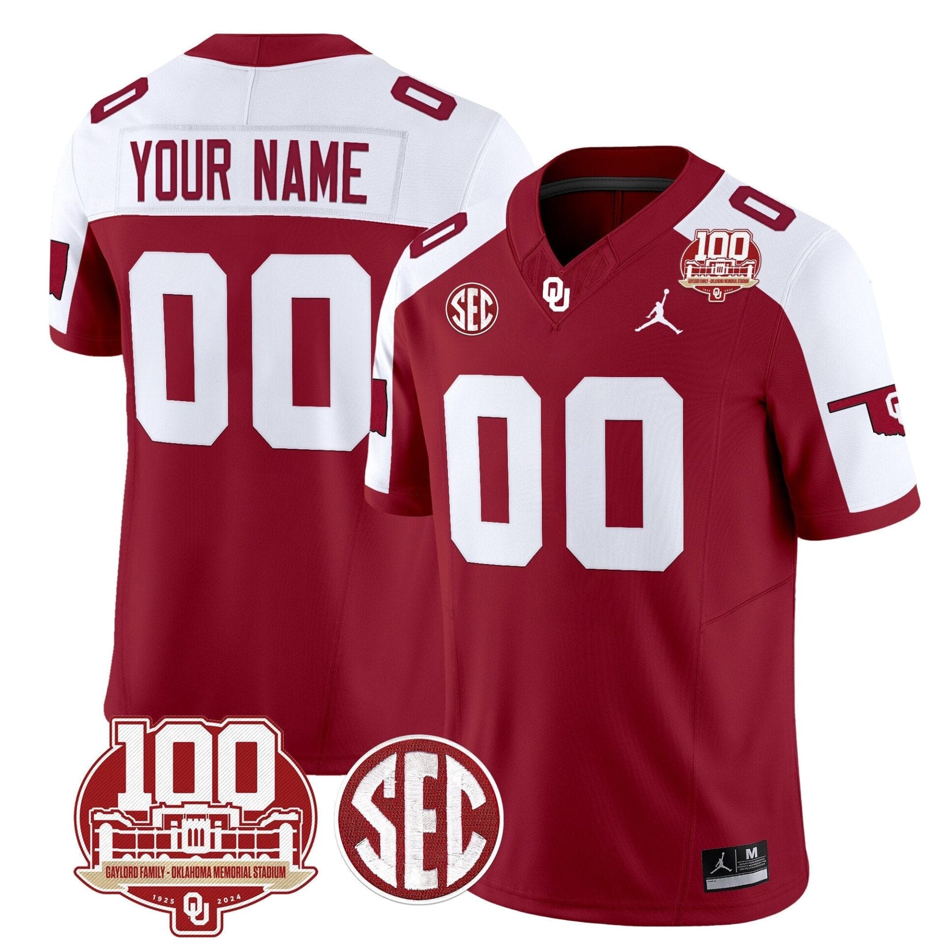 Oklahoma Sooners 100th Anniversary Patch Vapor Limited Custom Jersey - All Stitched - Image 5