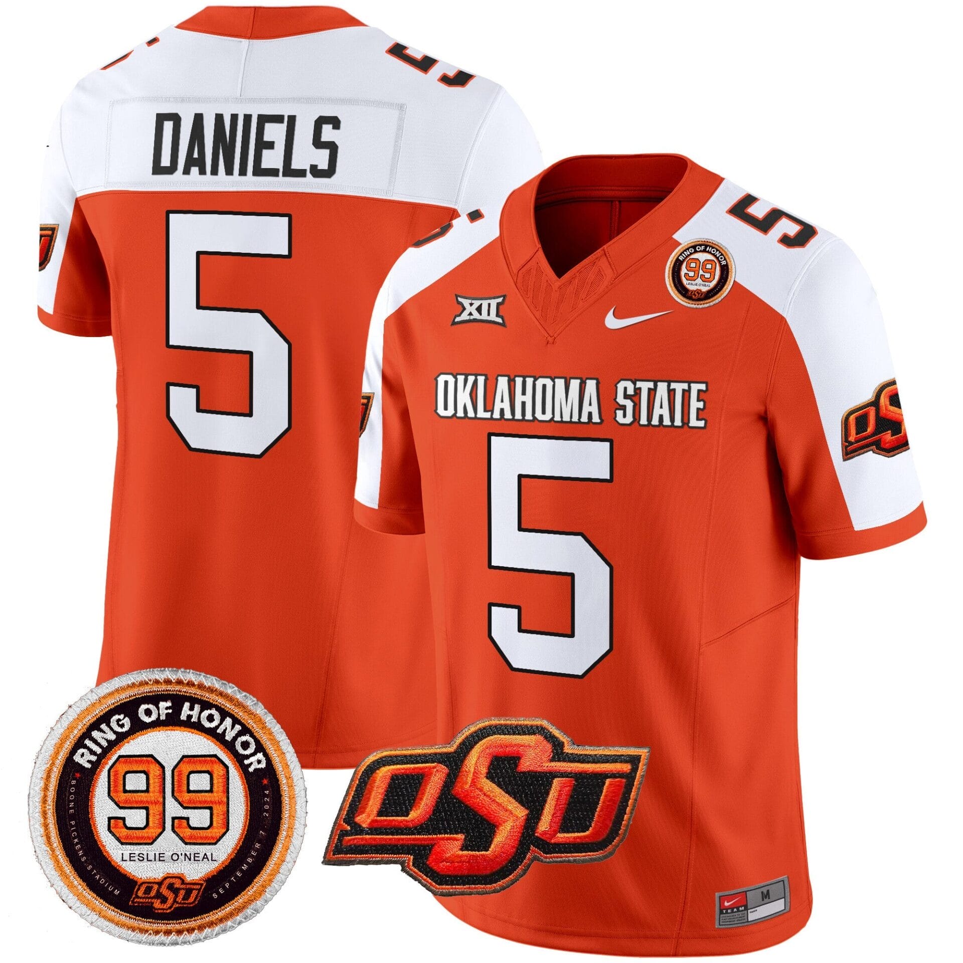 Oklahoma State Cowboys Leslie O'neal Patch Vapor Limited Jersey - All Stitched - Image 14