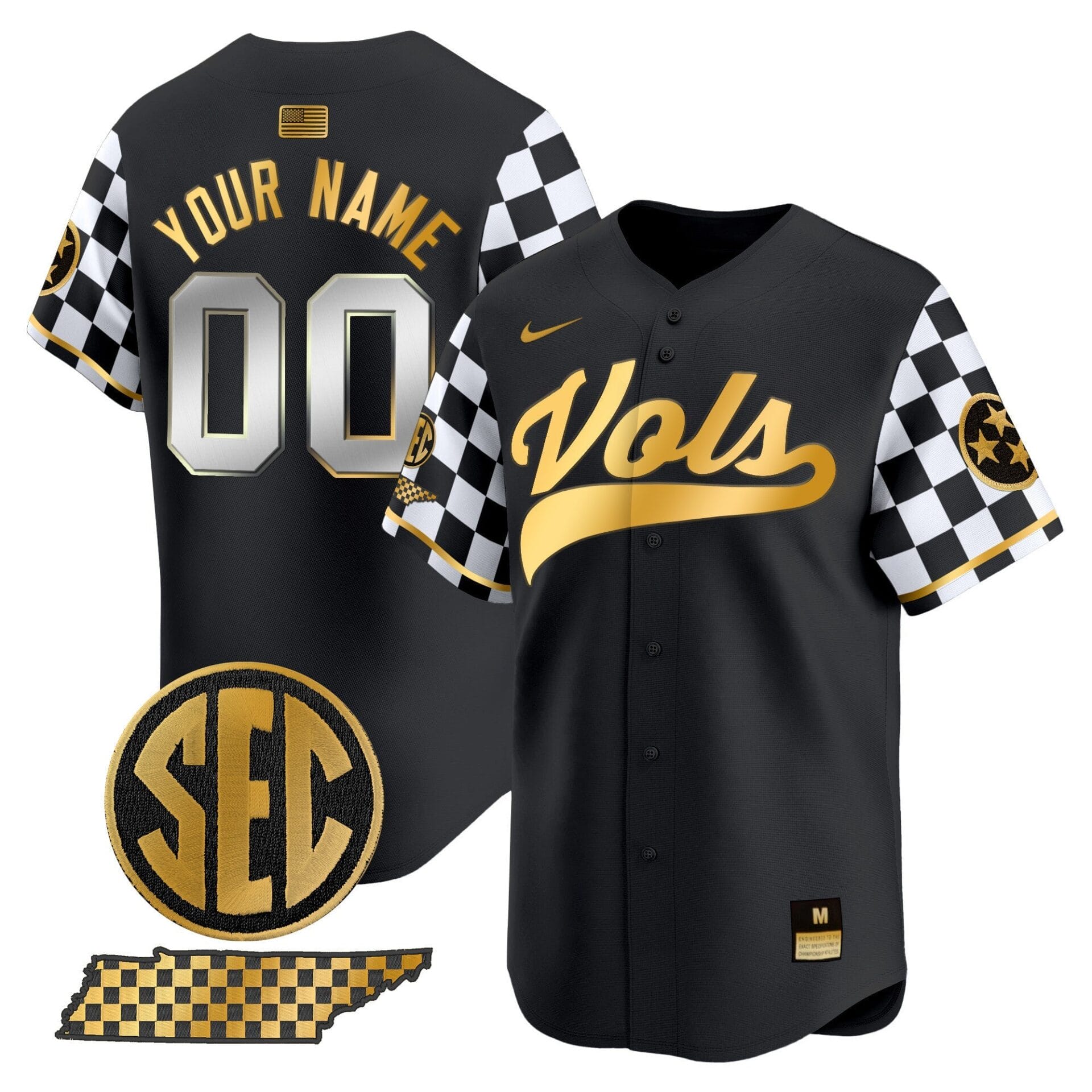 Tennessee Volunteers Checkerboard 2024 Vapor Premier Limited Baseball Custom Jersey - All Stitched - Image 5