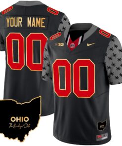 Ohio State Buckeyes 2024 Home Patch Gold Trim Vapor Limited Custom Jersey V2 - All Stitched