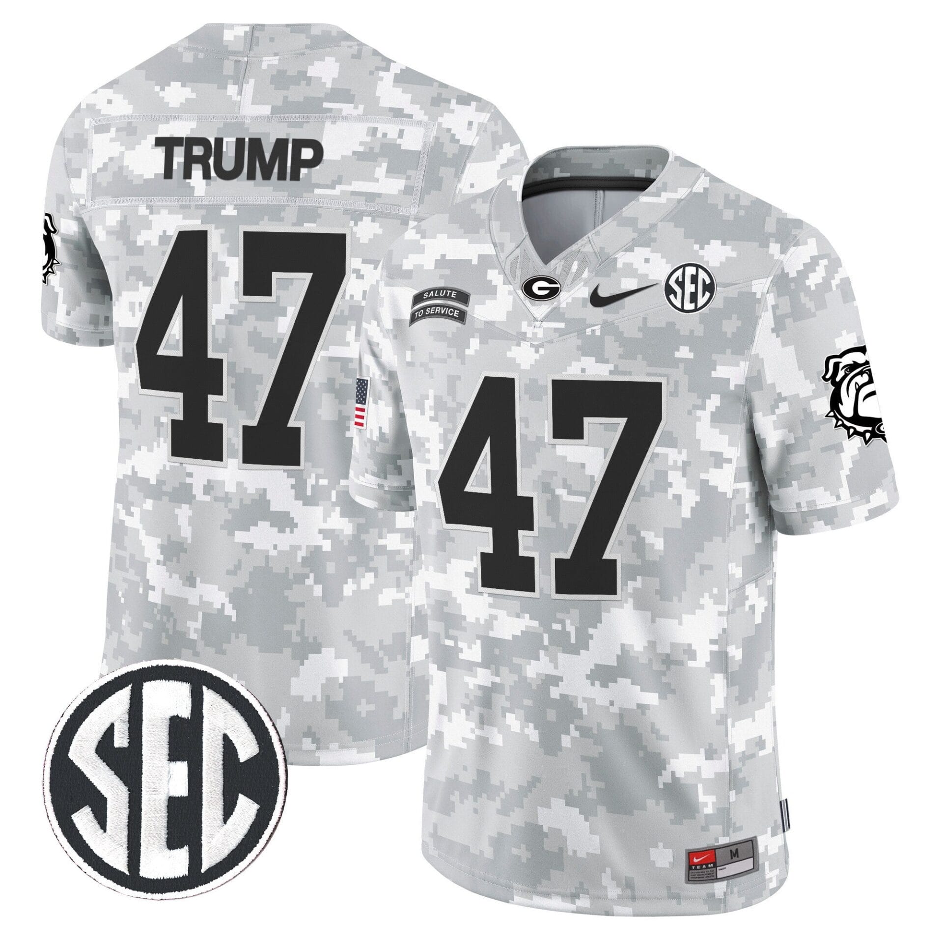 Georgia Bulldogs 2024 Salute to Service Vapor Limited Jersey - Arctic Camo - All Stitched - Image 8