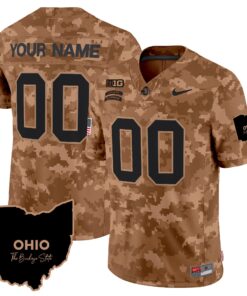 Alternative view of Ohio State Buckeyes 2024 Salute to Service Vapor Limited Custom Jersey - All Stitched