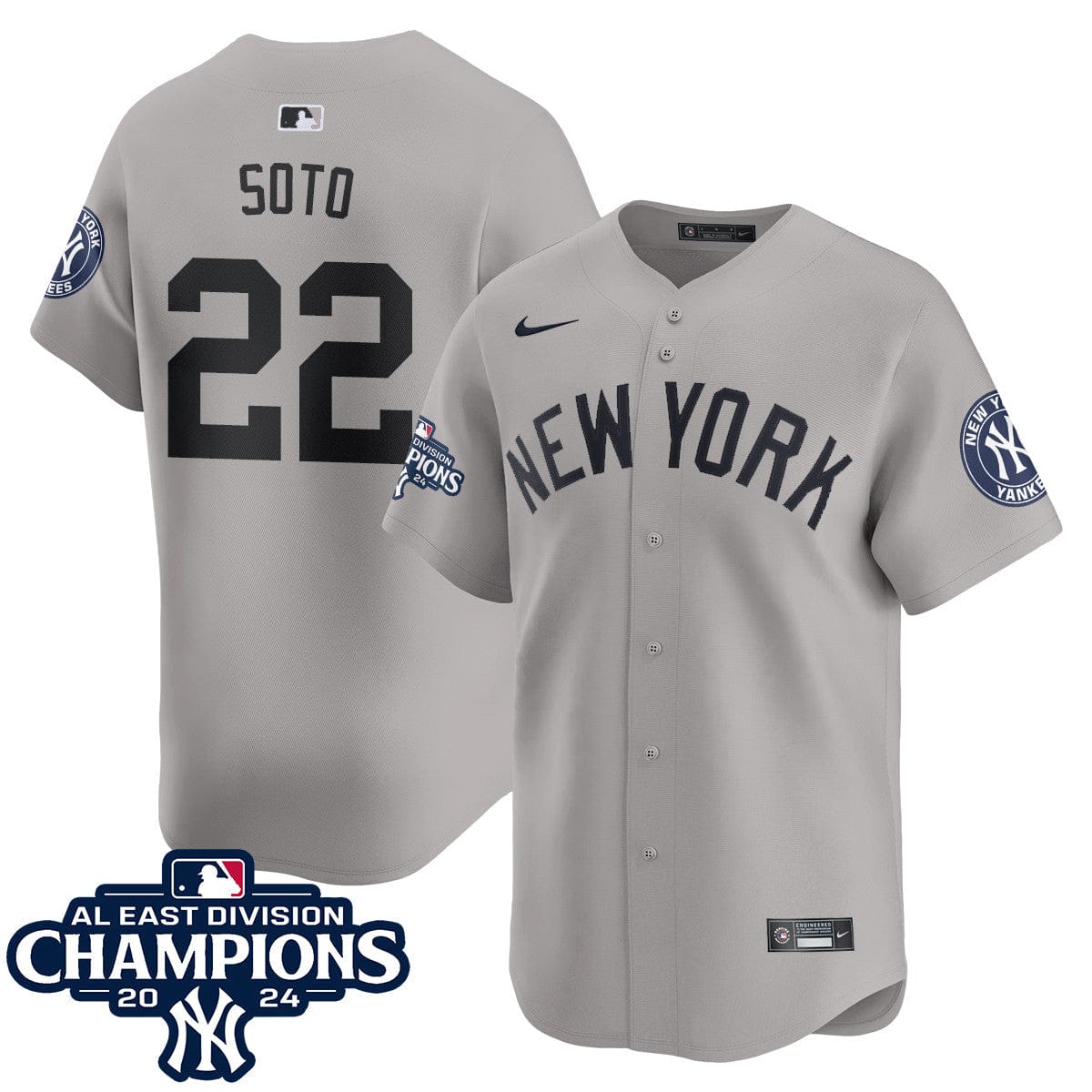 Yankees 2024 AL East Champions Jersey - All Stitched - Image 33