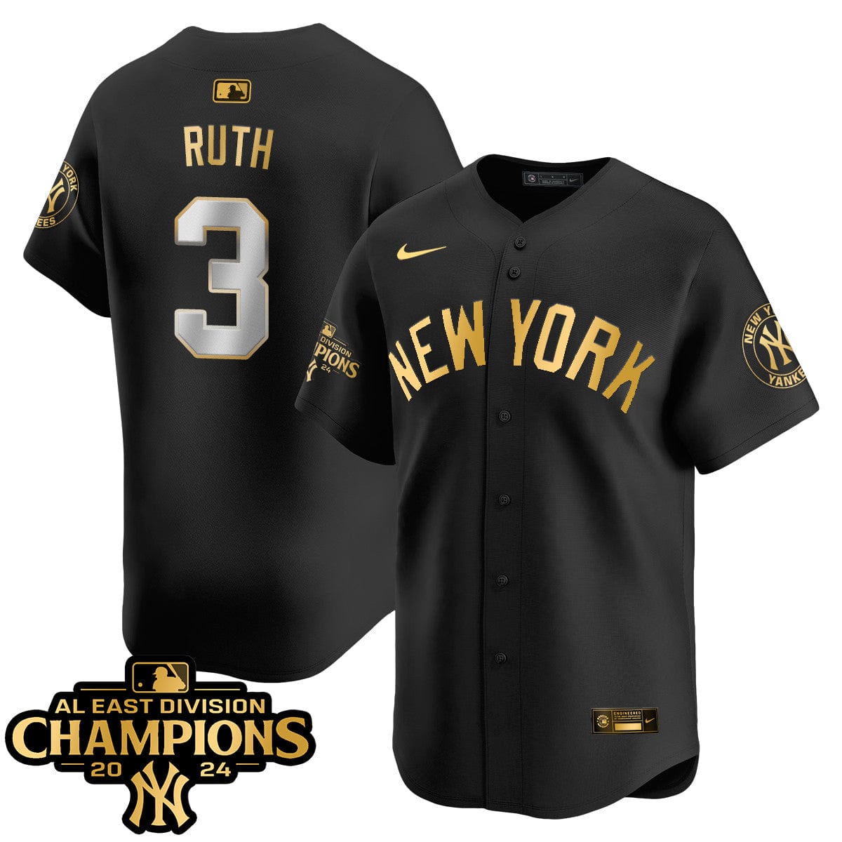 Yankees 2024 AL East Champions Jersey - All Stitched - Image 14