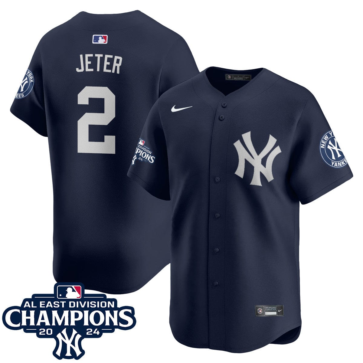 Yankees 2024 AL East Champions Jersey - All Stitched - Image 22