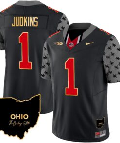 Alternative view of Ohio State Buckeyes 2024 Home Patch Gold Trim Vapor Limited Jersey V2 - All Stitched