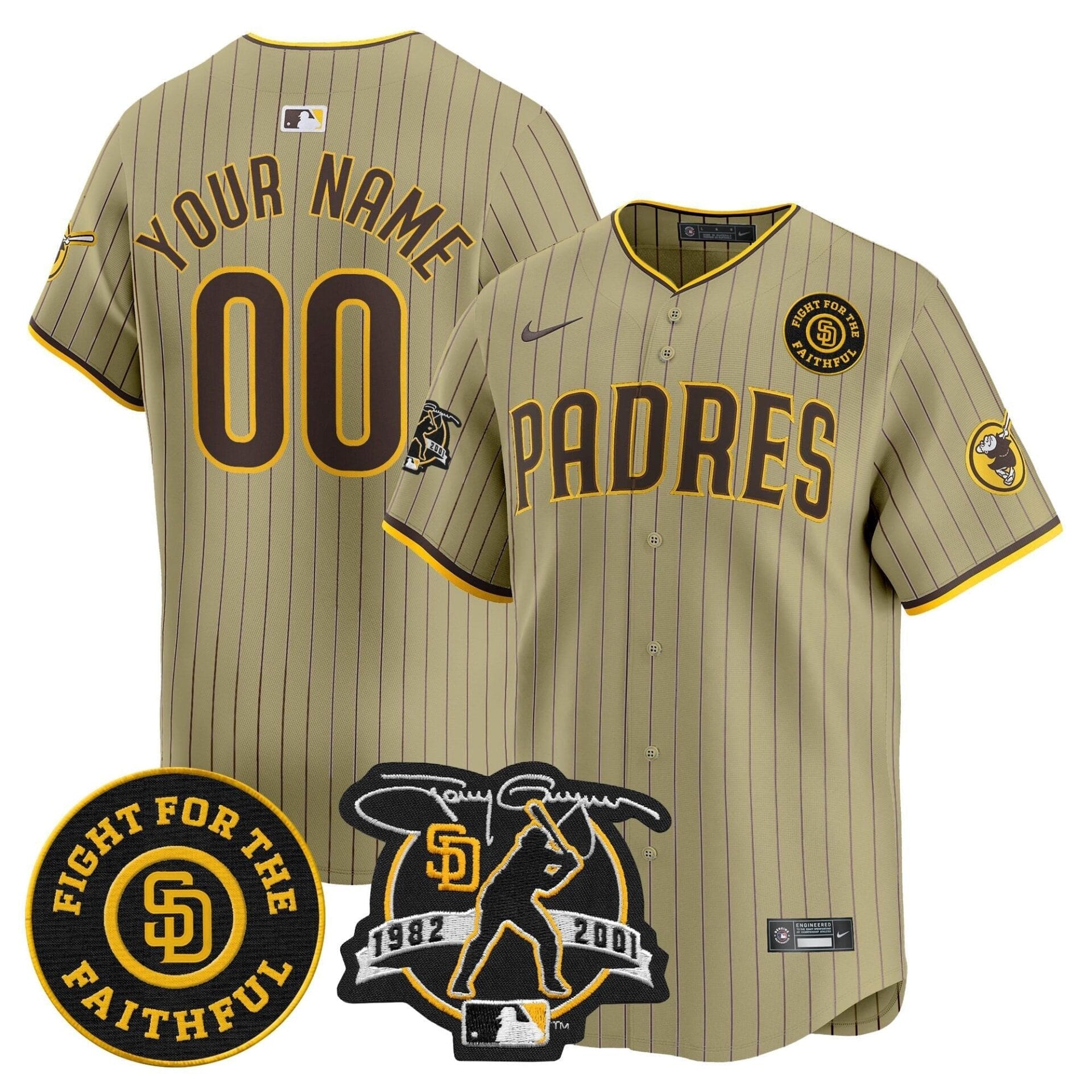 Padres Tony Gwynn & Faithful Patch Vapor Premier Limited Custom Jersey – All Stitched - Image 4