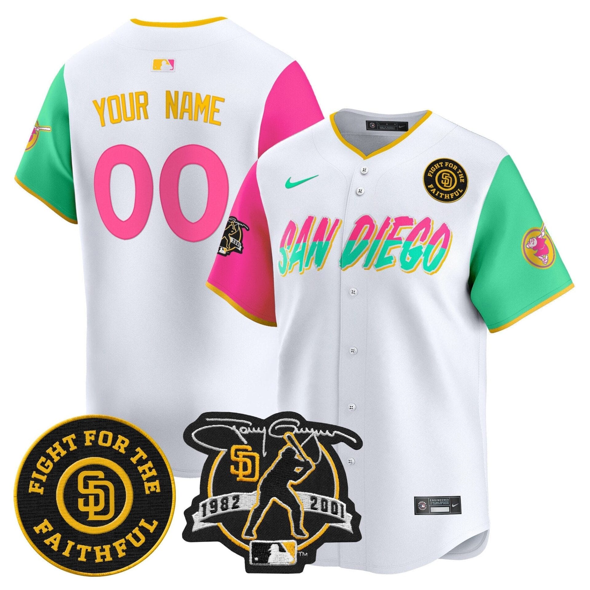 Padres Tony Gwynn & Faithful Patch Vapor Premier Limited Custom Jersey – All Stitched - Image 5