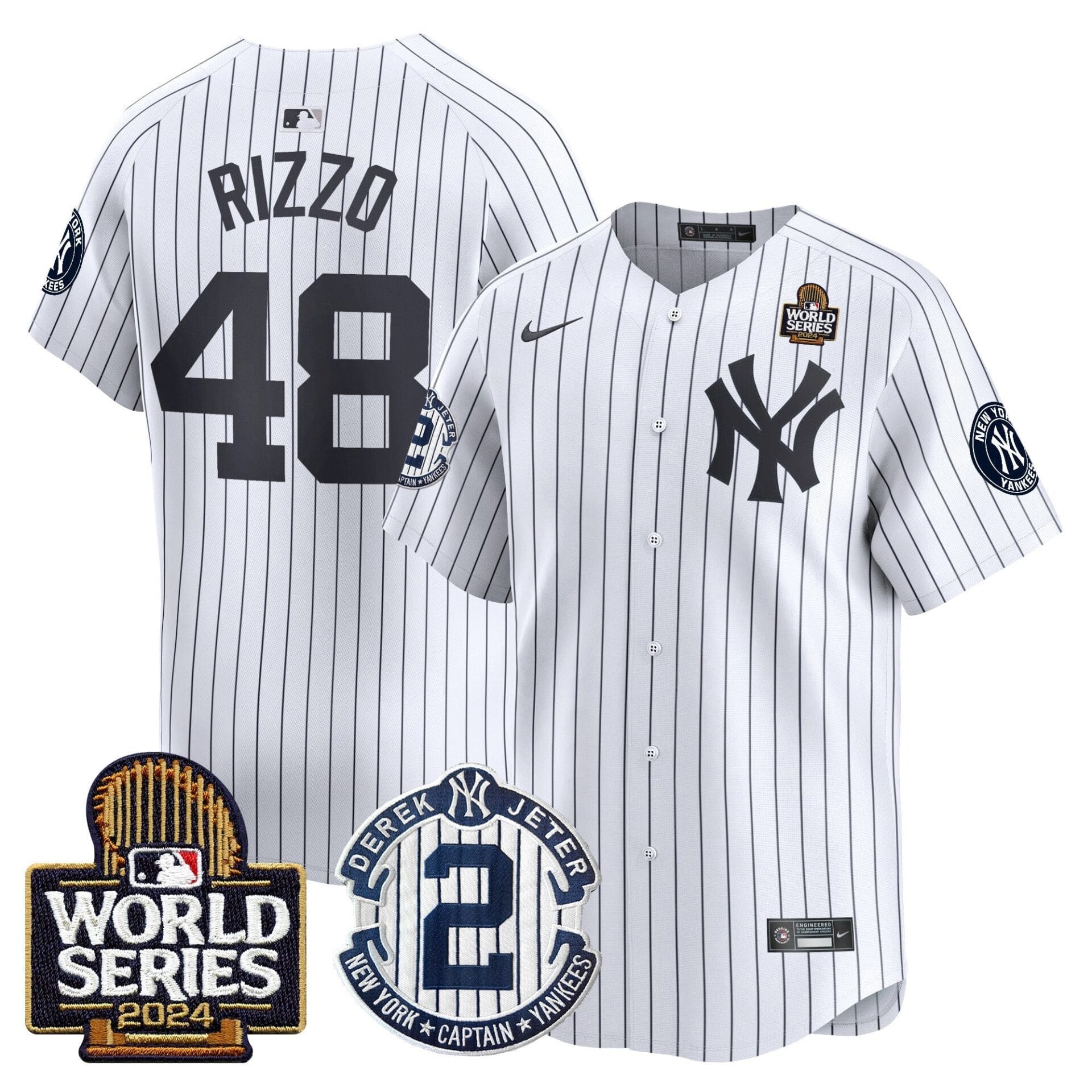 Yankees Derek Jeter Patch 2024 World Series Vapor Premier Limited Jersey - All Stitched - Image 23