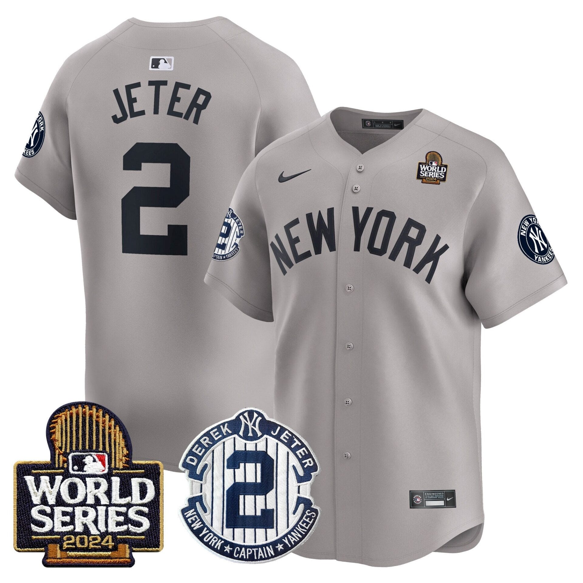 Yankees Derek Jeter Patch 2024 World Series Vapor Premier Limited Jersey - All Stitched - Image 28