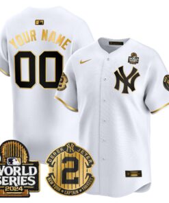 Alternative view of Yankees Derek Jeter Patch 2024 World Series Vapor Premier Limited Custom Jersey - All Stitched
