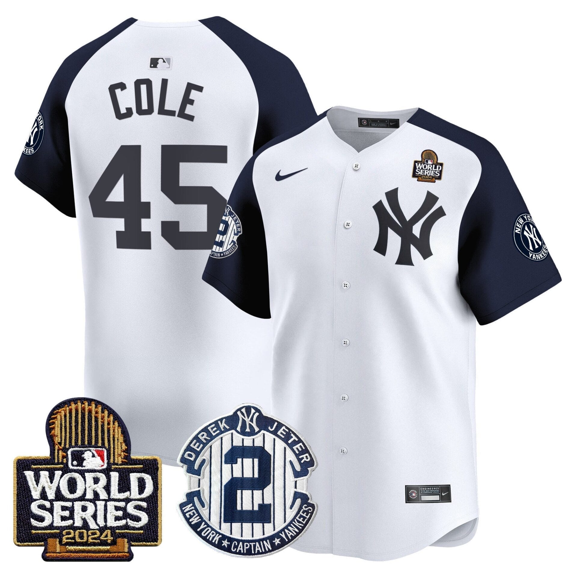 Yankees Derek Jeter Patch 2024 World Series Vapor Premier Limited Jersey - All Stitched - Image 45