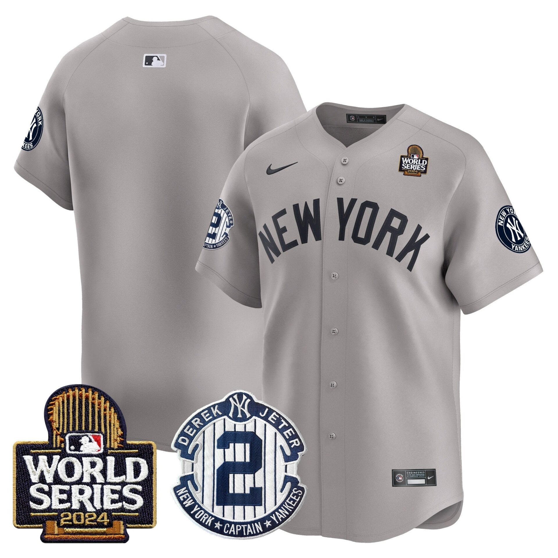 Yankees Derek Jeter Patch 2024 World Series Vapor Premier Limited Jersey - All Stitched - Image 32