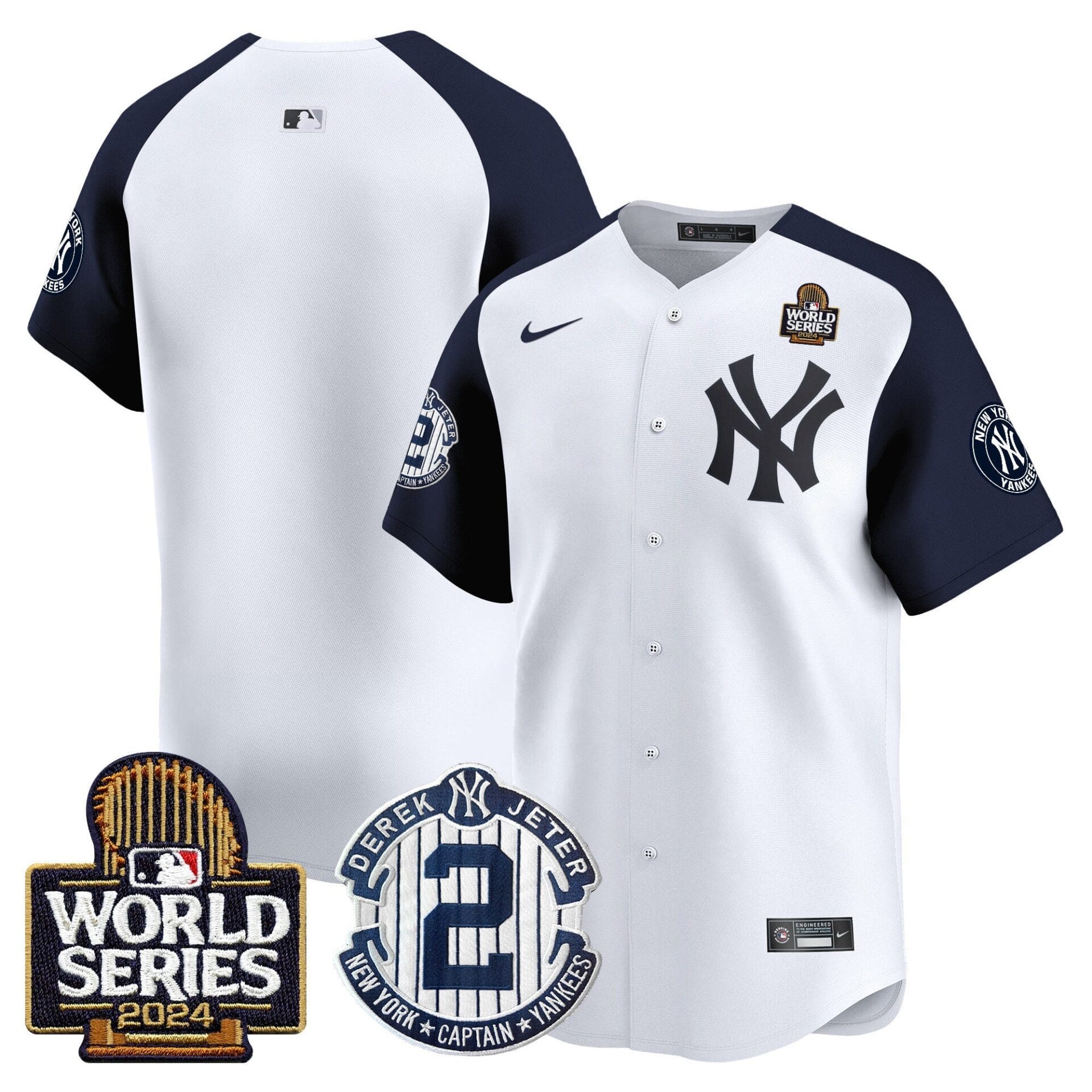 Yankees Derek Jeter Patch 2024 World Series Vapor Premier Limited Jersey - All Stitched - Image 48