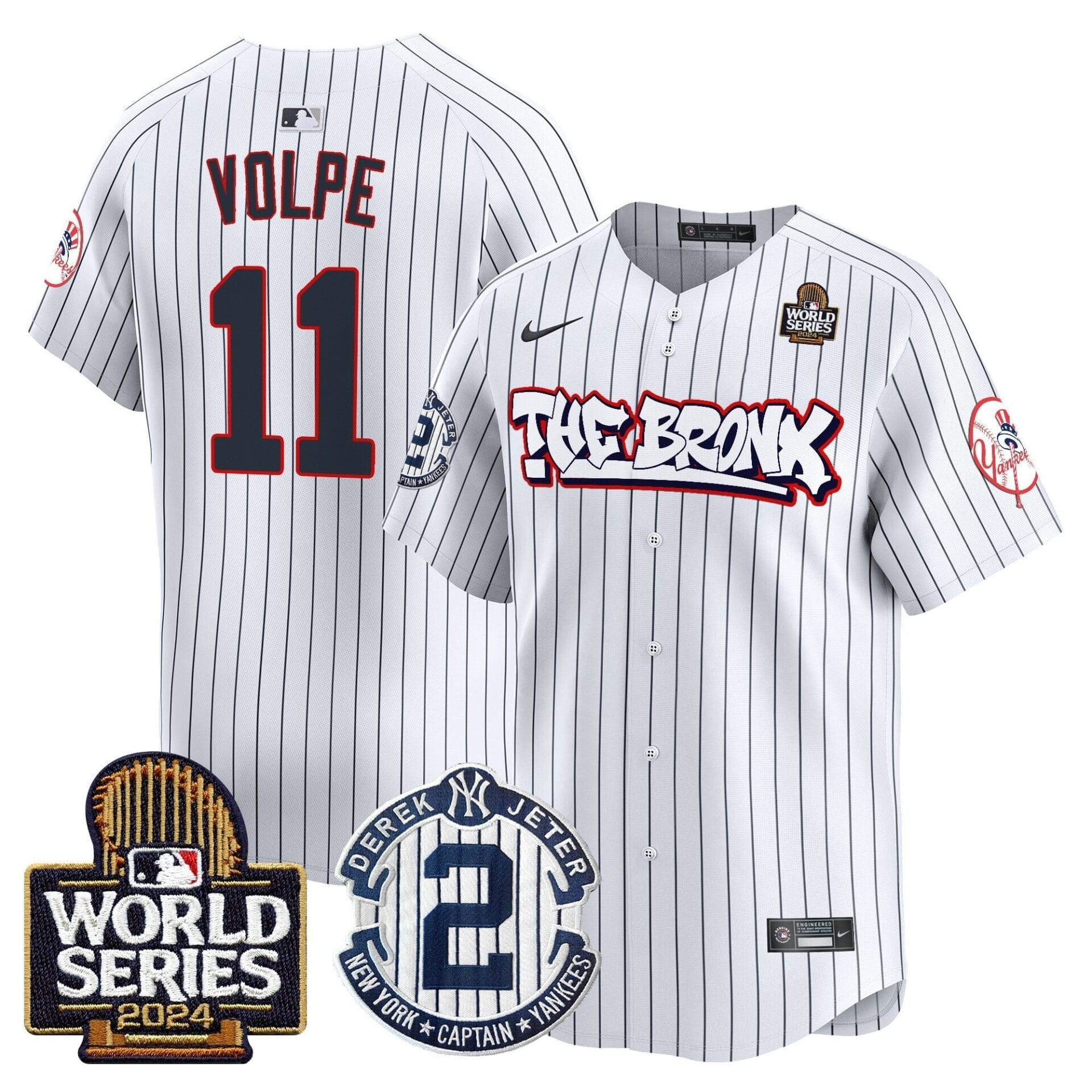 Yankees The Bronx 2024 World Series Vapor Premier Limited Jersey V2 - All Stitched - Image 11
