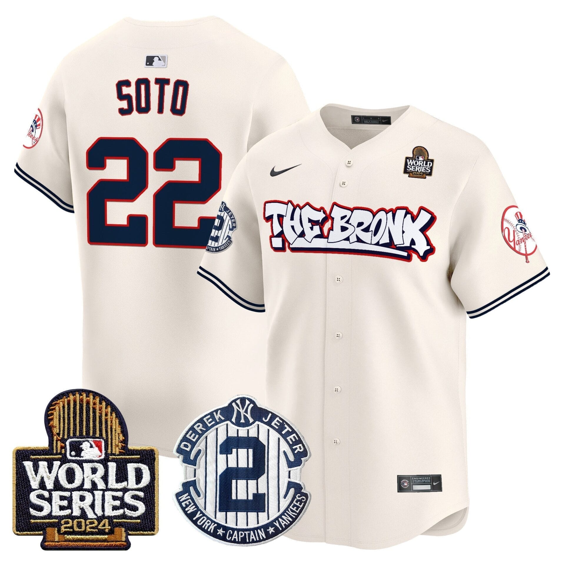 Yankees The Bronx 2024 World Series Vapor Premier Limited Jersey V2 - All Stitched - Image 7