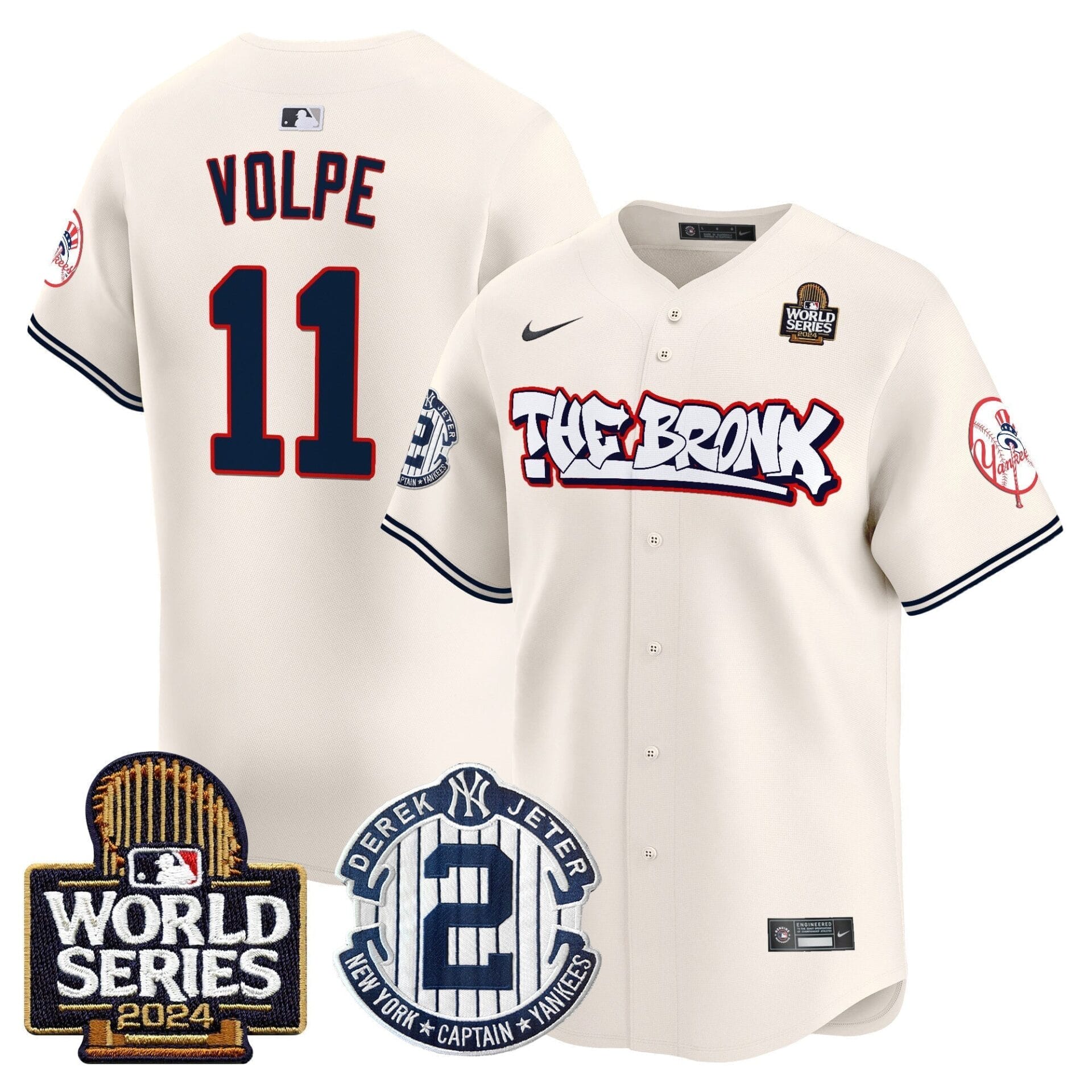 Yankees The Bronx 2024 World Series Vapor Premier Limited Jersey V2 - All Stitched - Image 3