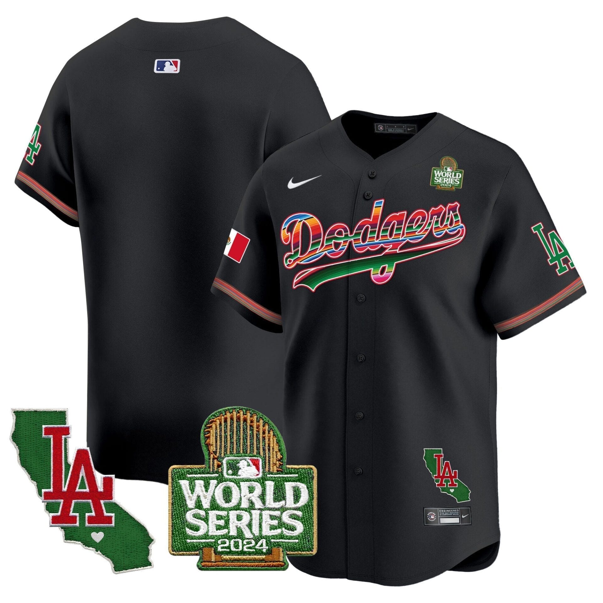 Dodgers Mexico 2024 World Series Vapor Premier Limited Jersey V2 - All Stitched - Image 31