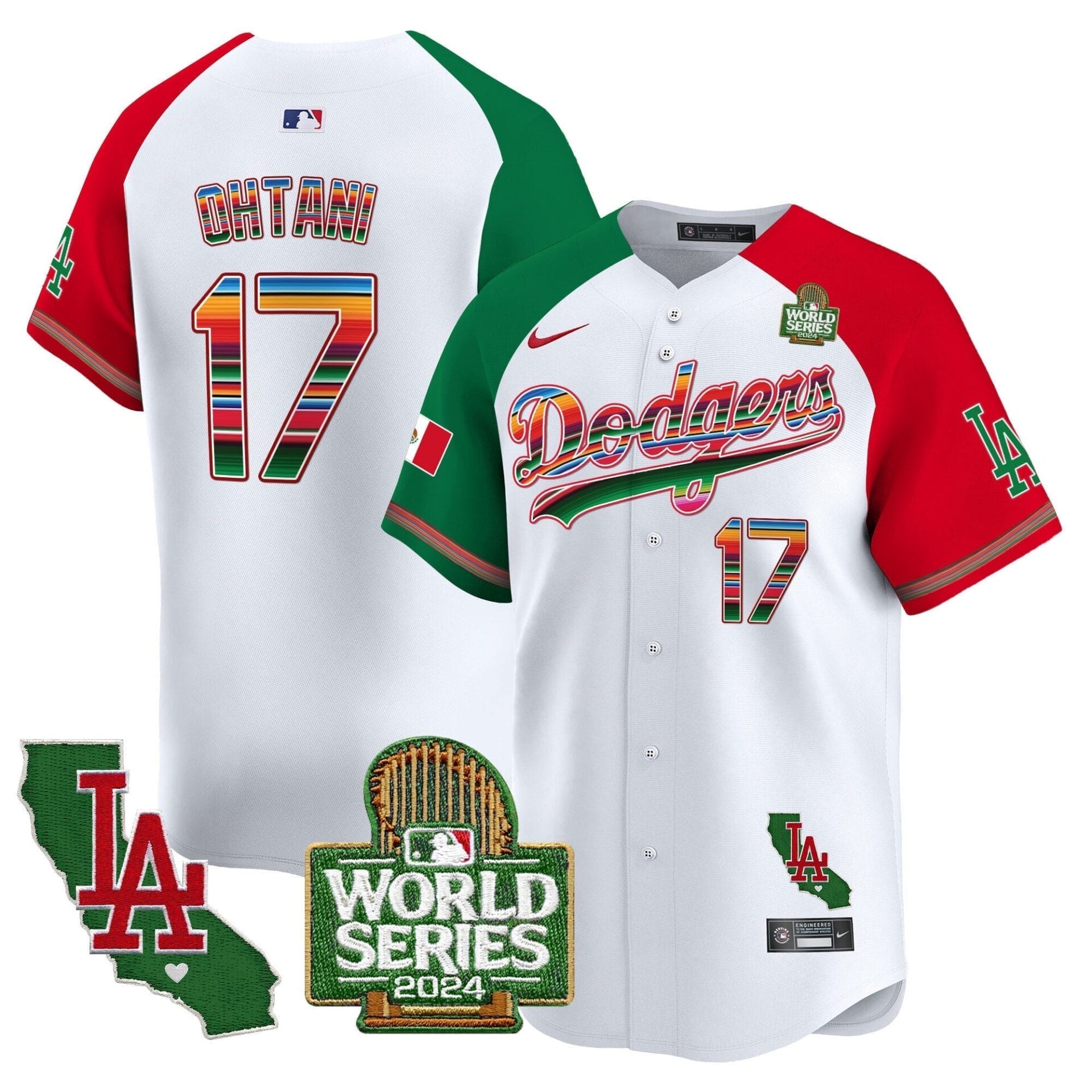 Dodgers Mexico 2024 World Series Vapor Premier Limited Jersey V2 - All Stitched - Image 33