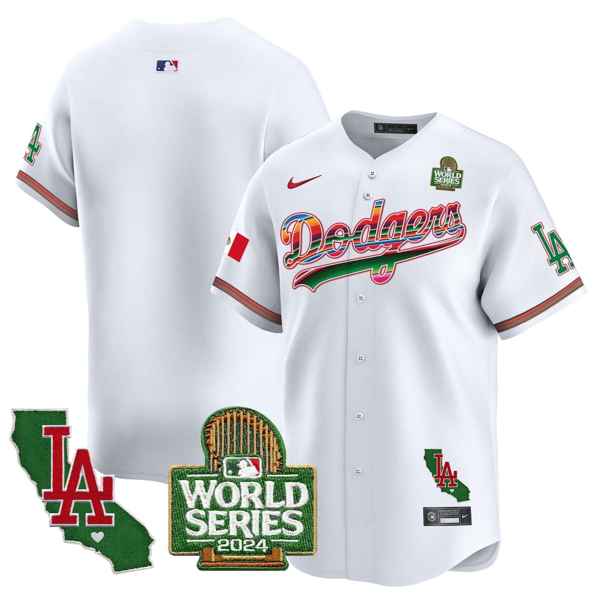 Dodgers Mexico 2024 World Series Vapor Premier Limited Jersey V2 - All Stitched - Image 11