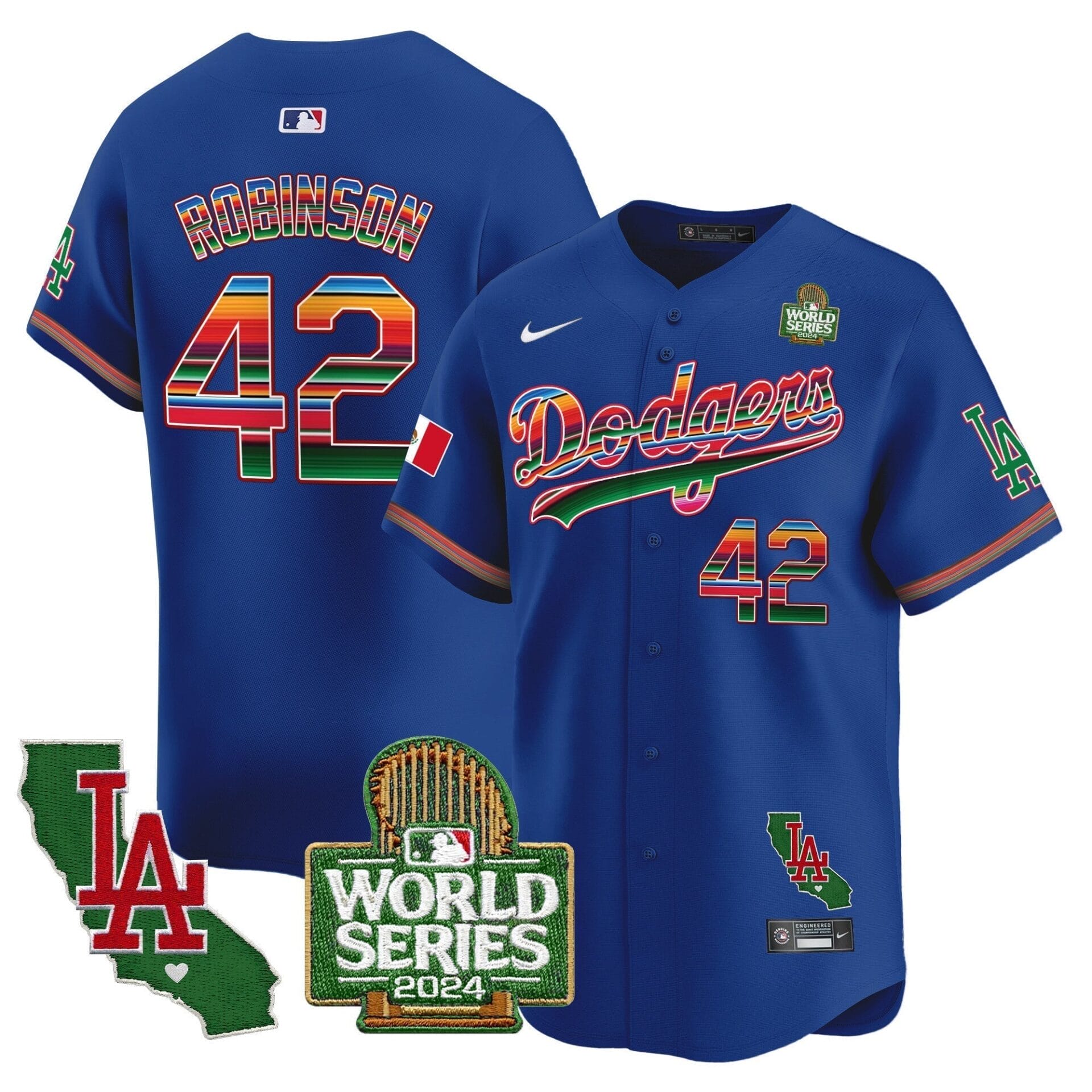 Dodgers Mexico 2024 World Series Vapor Premier Limited Jersey V2 - All Stitched - Image 14