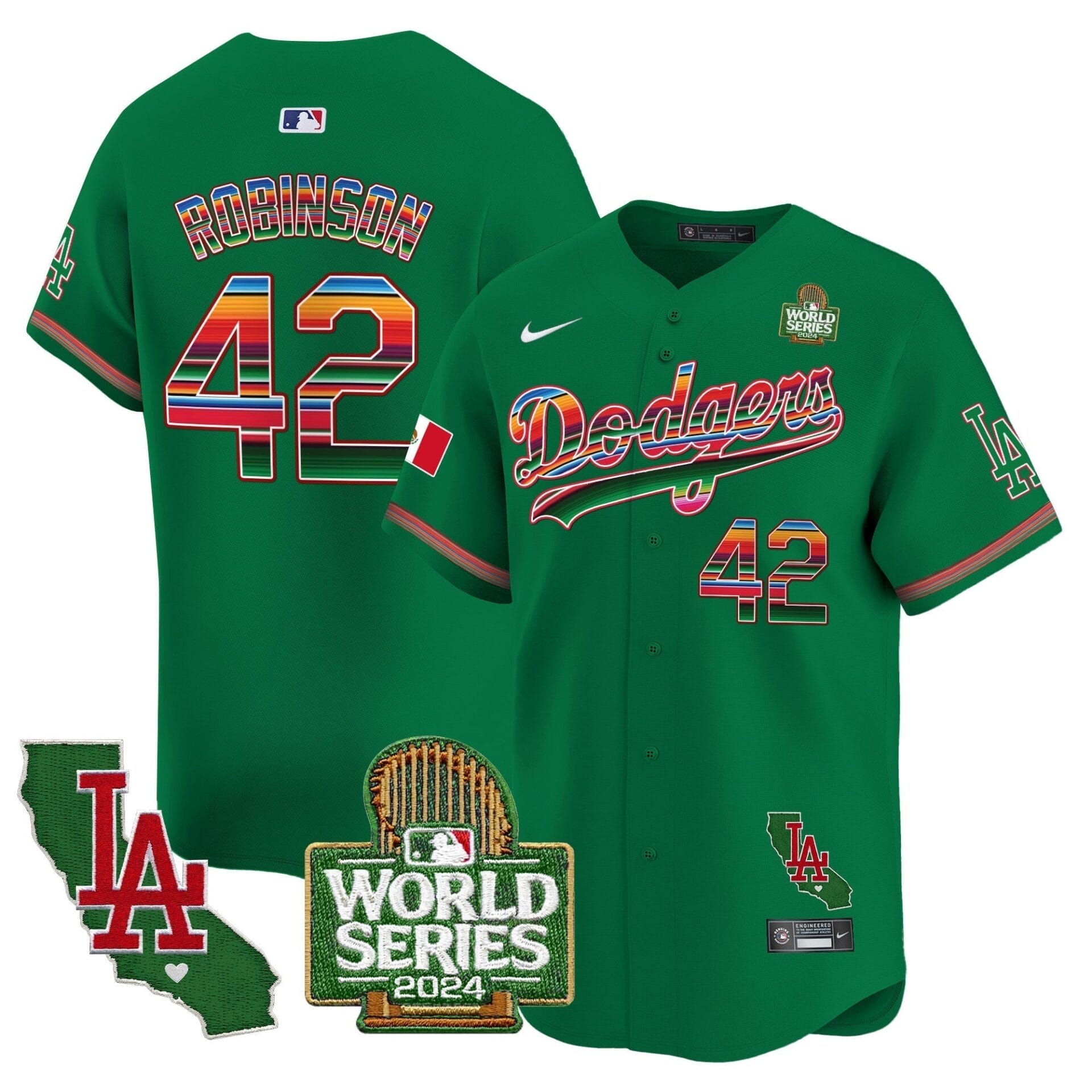 Dodgers Mexico 2024 World Series Vapor Premier Limited Jersey V2 - All Stitched - Image 44
