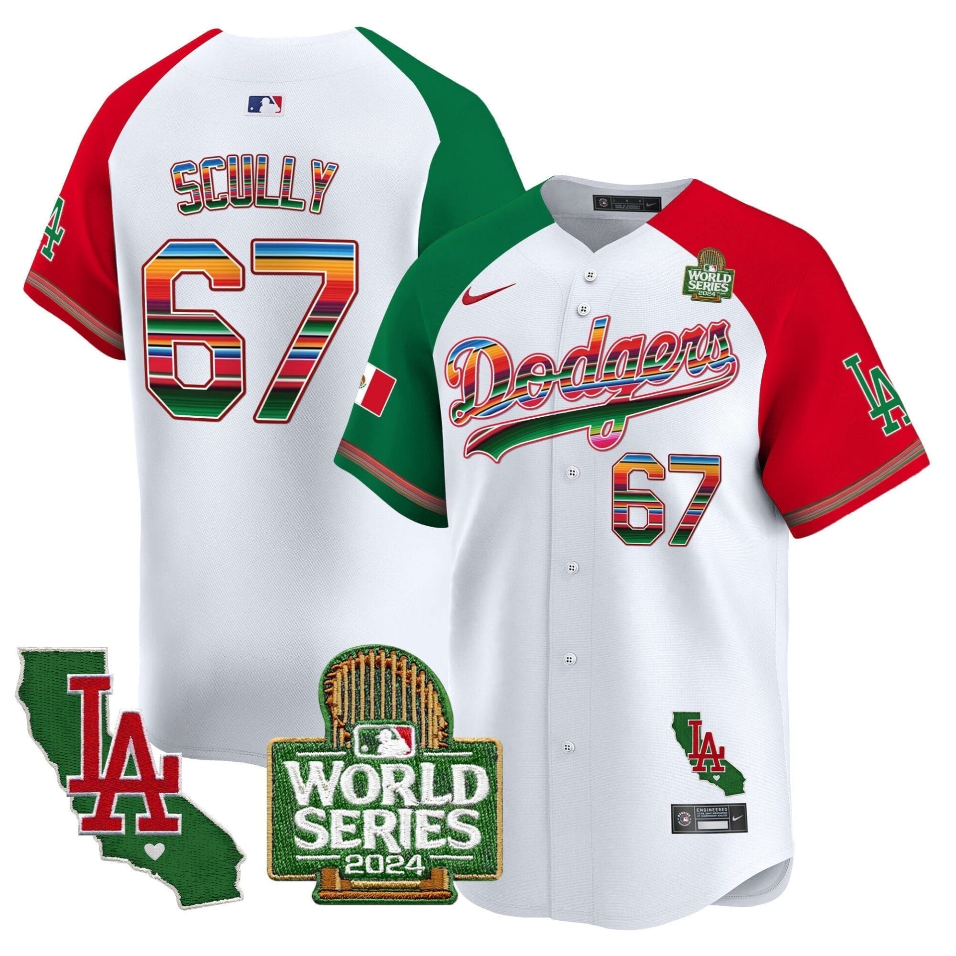 Dodgers Mexico 2024 World Series Vapor Premier Limited Jersey V2 - All Stitched - Image 37