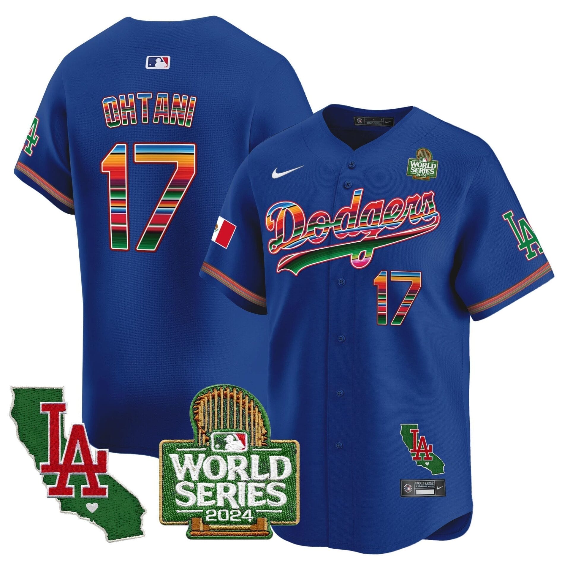 Dodgers Mexico 2024 World Series Vapor Premier Limited Jersey V2 - All Stitched - Image 13