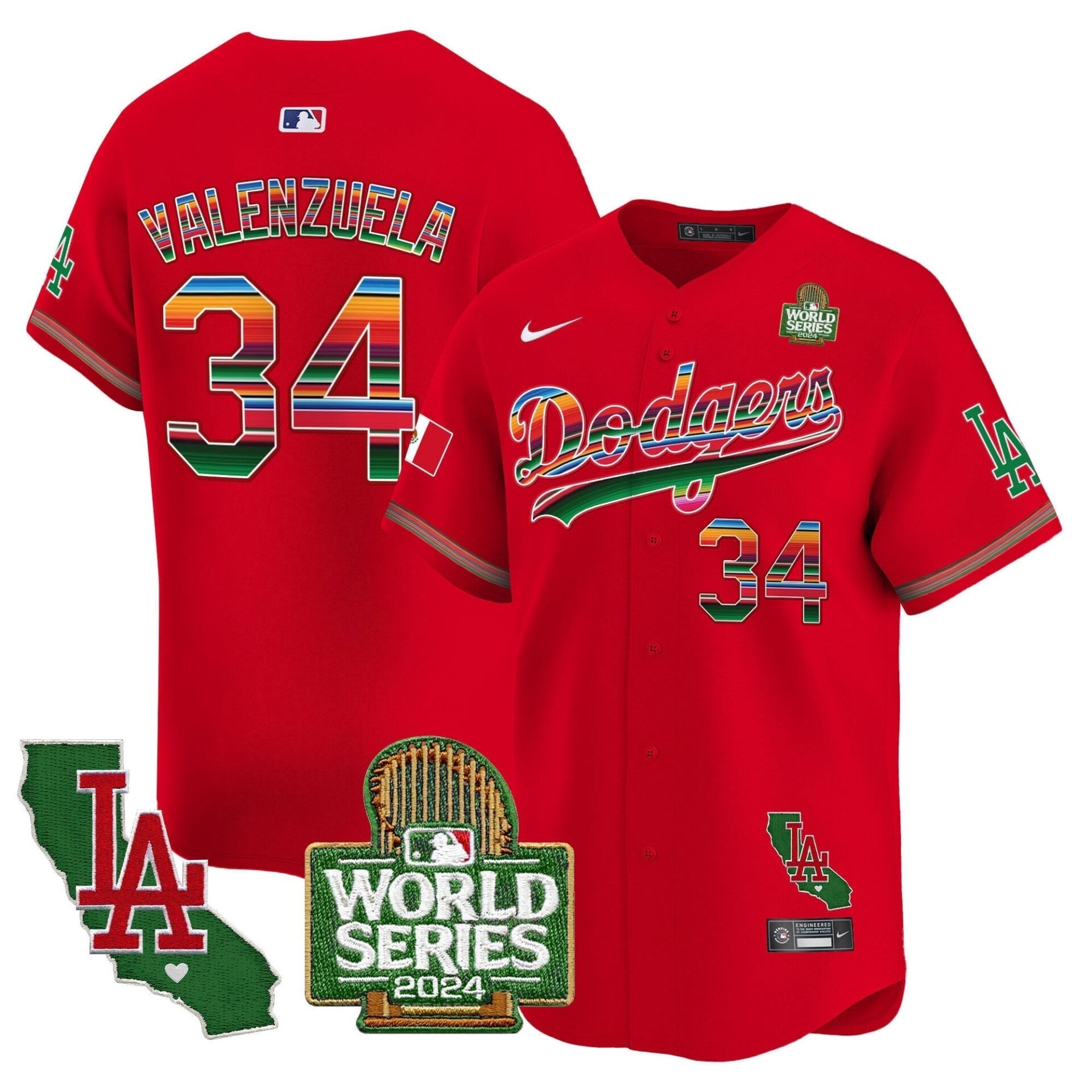 Dodgers Mexico 2024 World Series Vapor Premier Limited Jersey V2 - All Stitched - Image 52