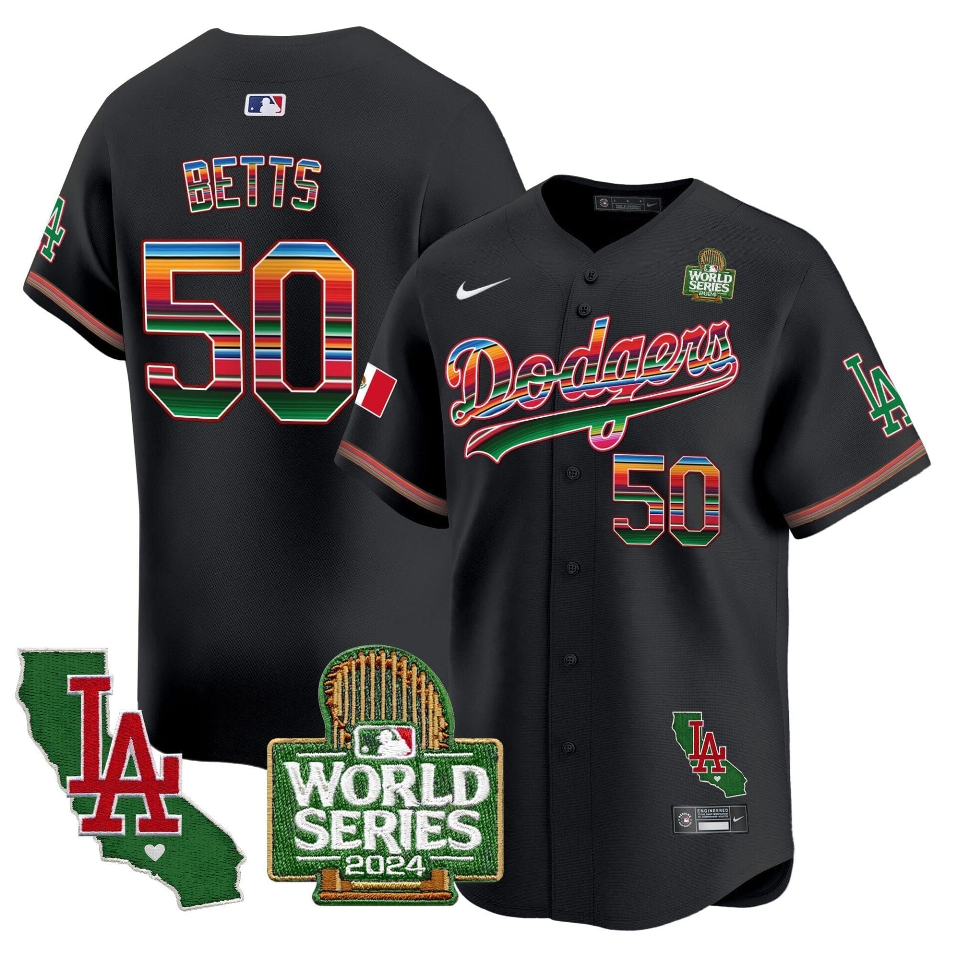 Dodgers Mexico 2024 World Series Vapor Premier Limited Jersey V2 - All Stitched - Image 25