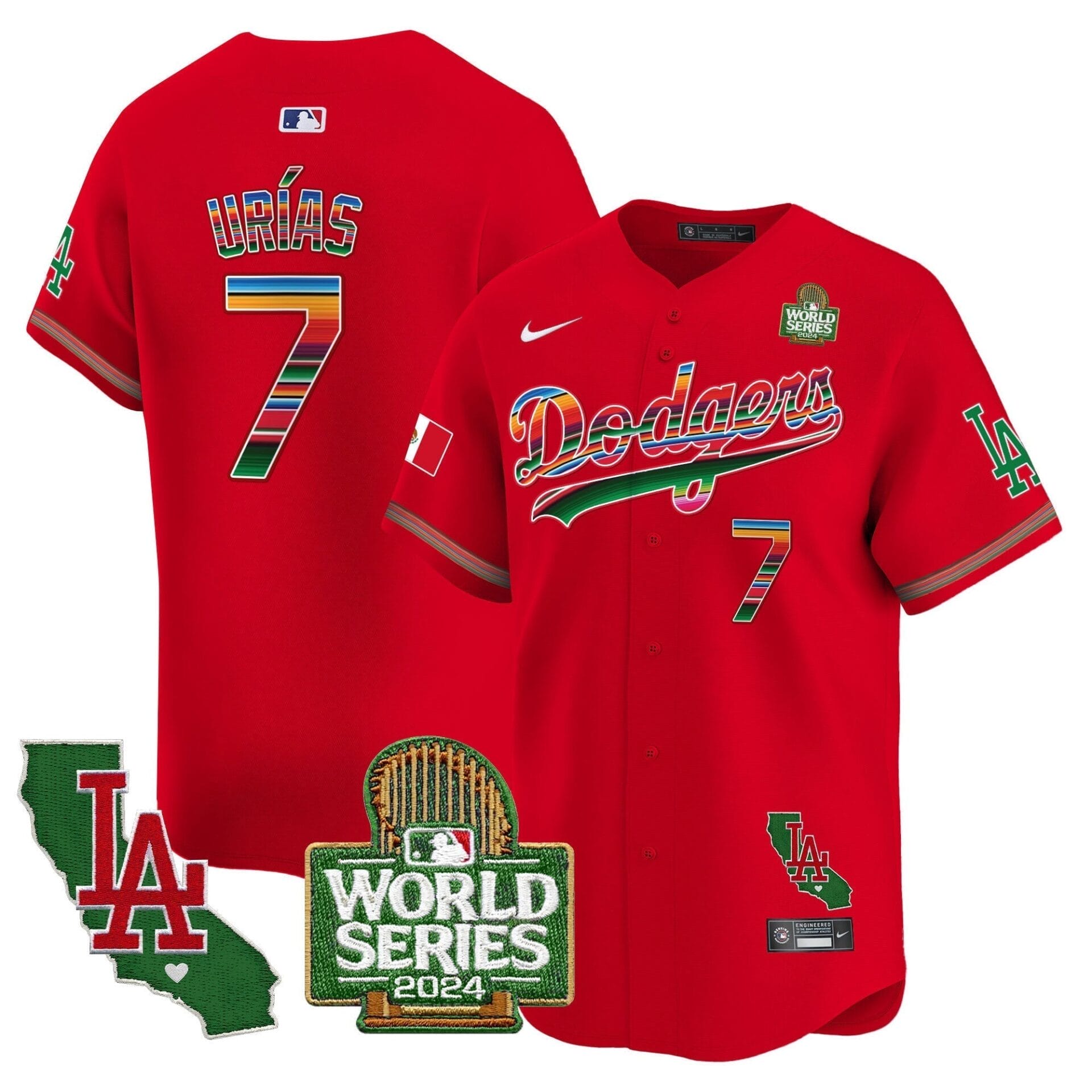 Dodgers Mexico 2024 World Series Vapor Premier Limited Jersey V2 - All Stitched - Image 59