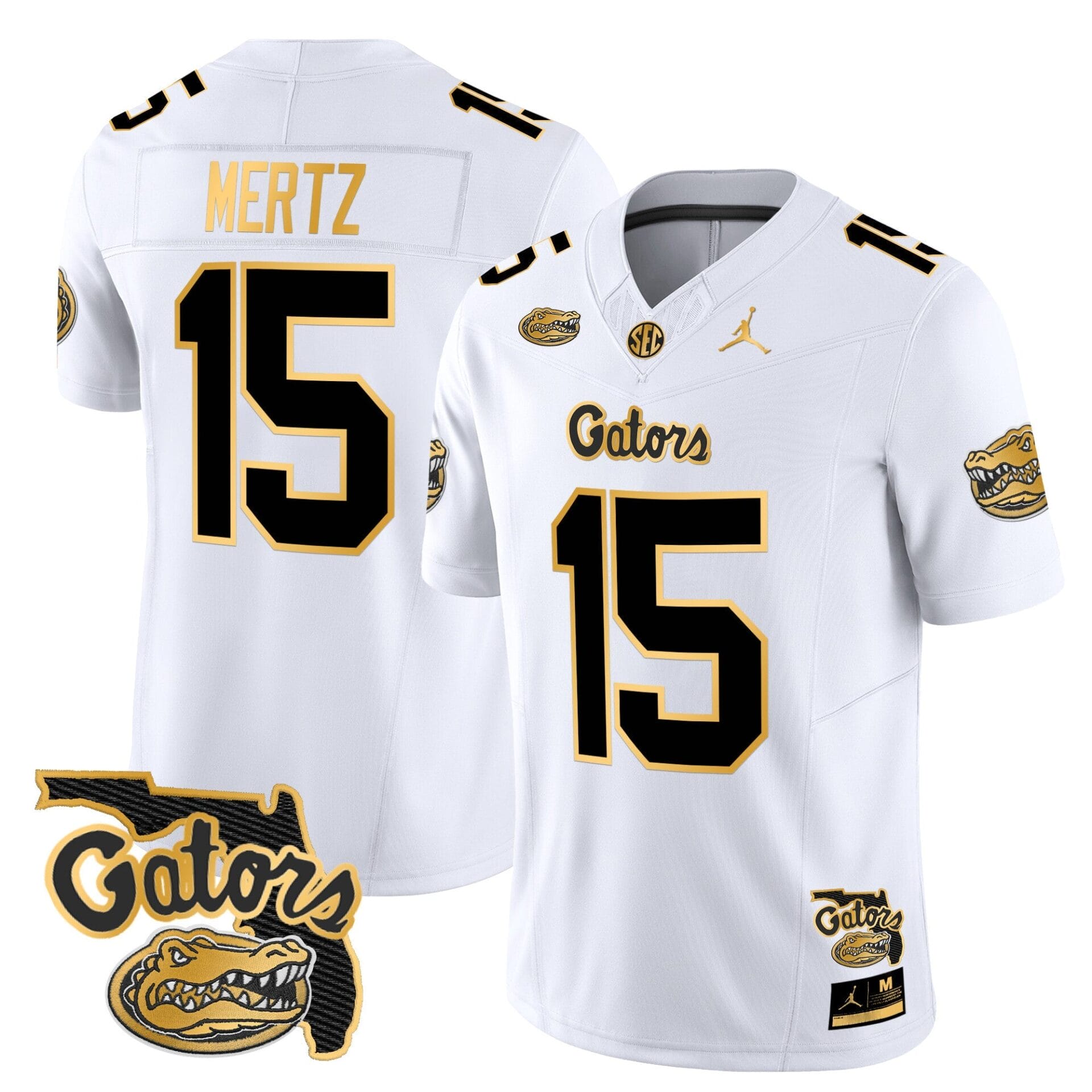 Florida Gators 2024 Florida Patch Gold Vapor Limited Jersey - All Stitched - Image 11