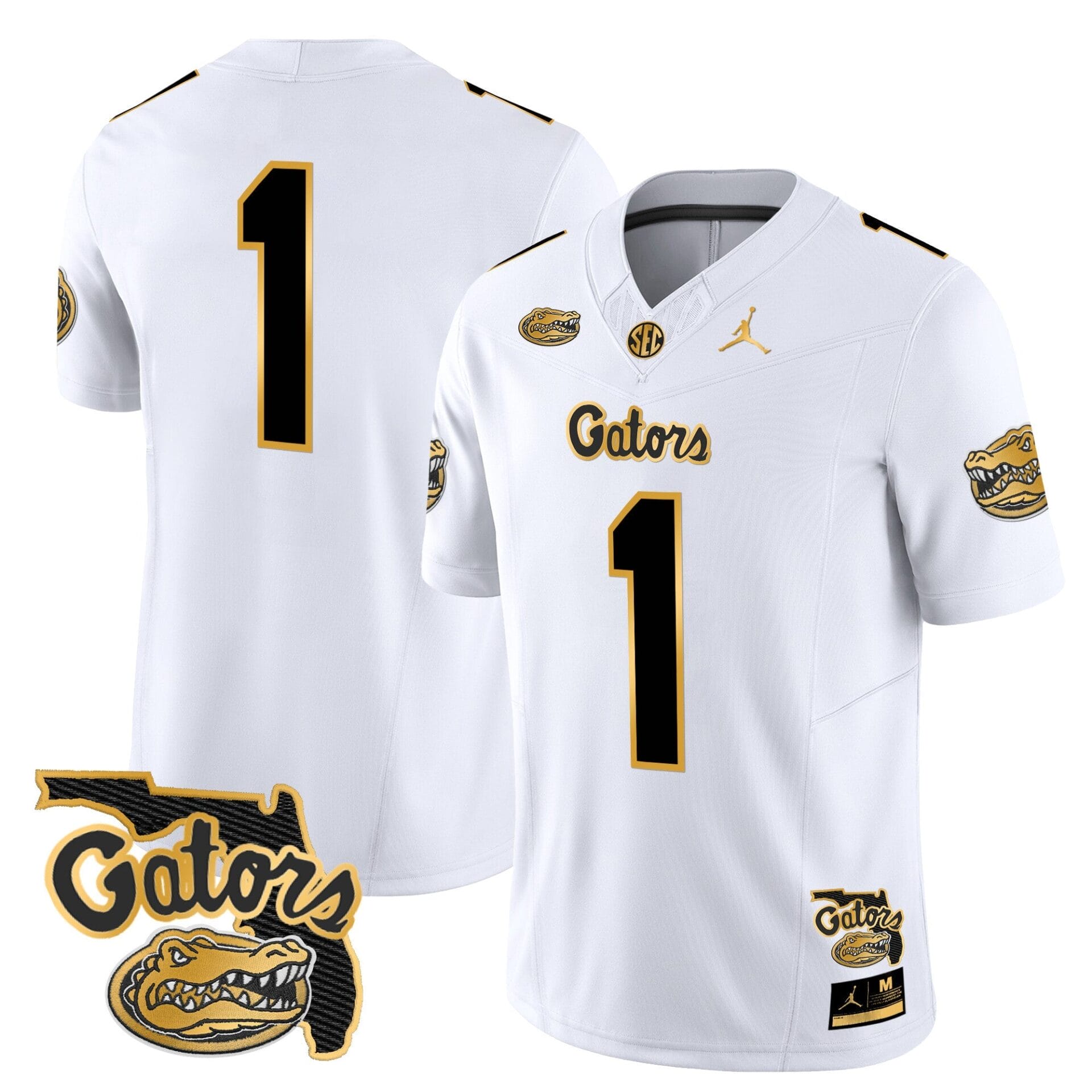 Florida Gators 2024 Florida Patch Gold Vapor Limited Jersey - All Stitched - Image 14
