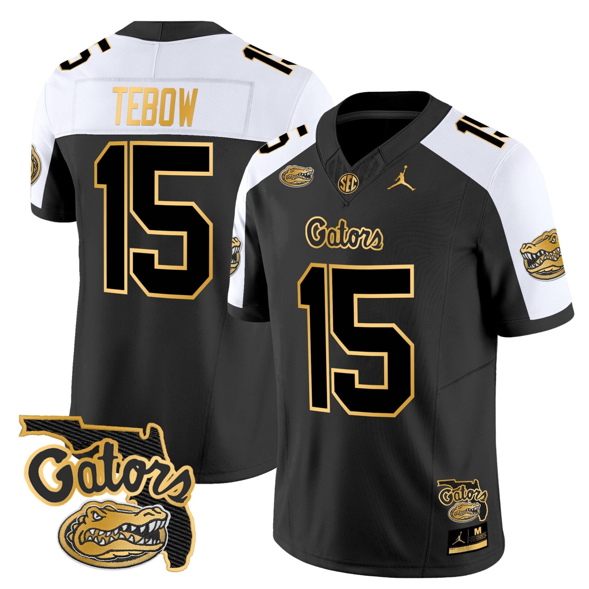 Florida Gators 2024 Florida Patch Gold Vapor Limited Jersey - All Stitched - Image 5