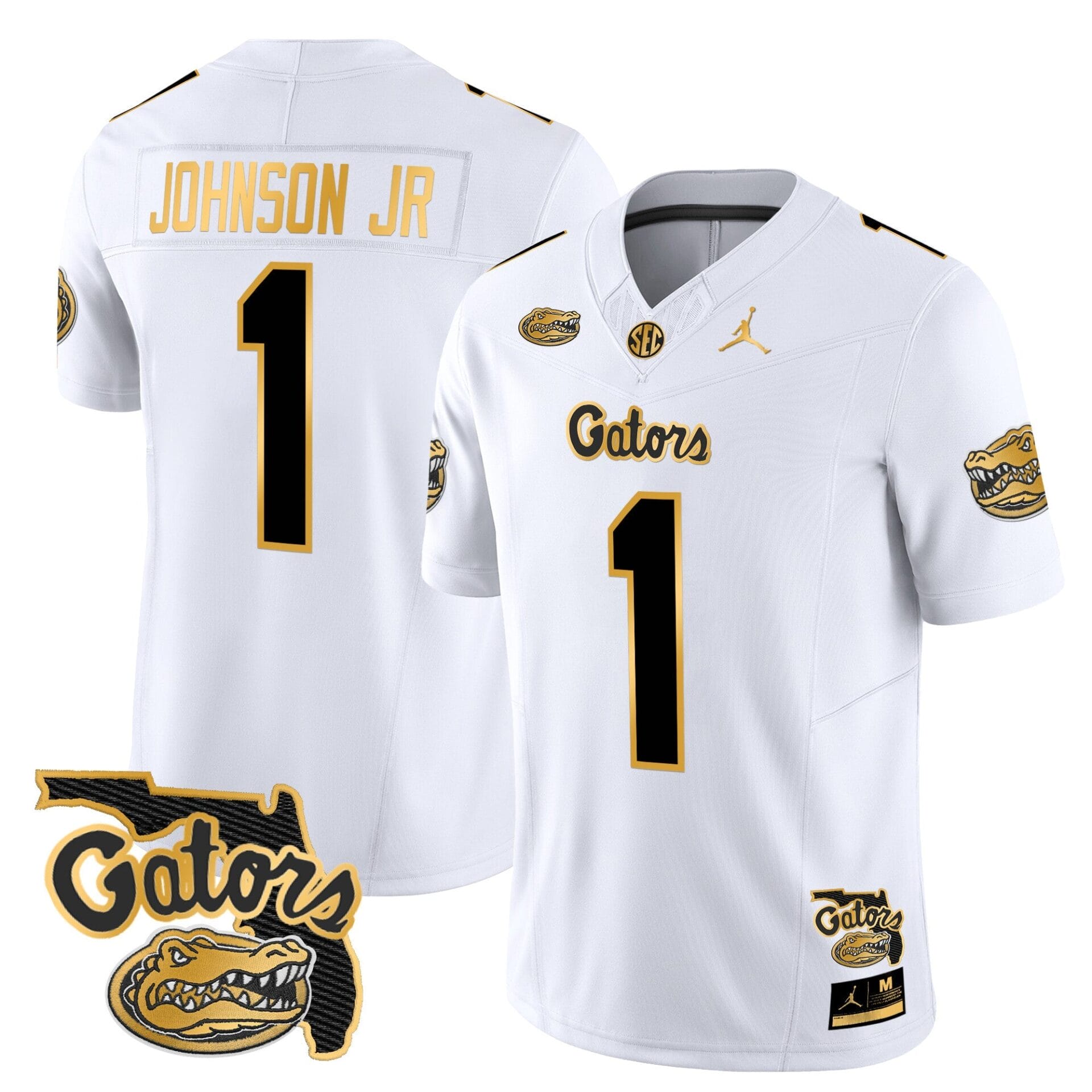 Florida Gators 2024 Florida Patch Gold Vapor Limited Jersey - All Stitched - Image 9
