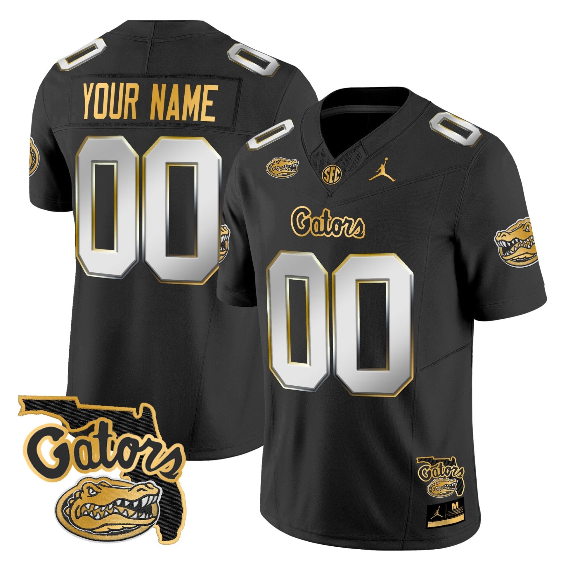 Florida Gators 2024 Florida Patch Gold Vapor Limited Custom Jersey - All Stitched - Image 4
