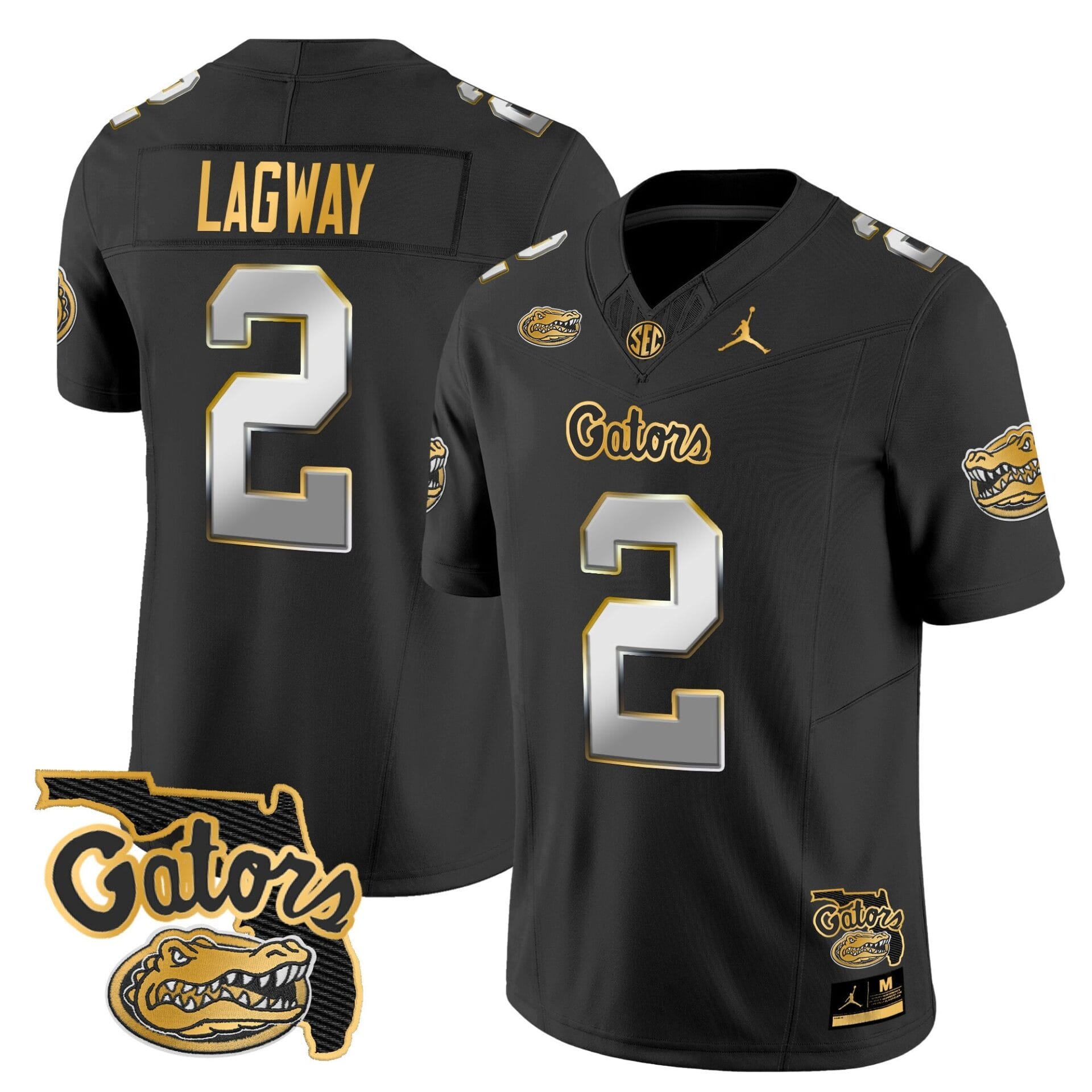 Florida Gators 2024 Florida Patch Gold Vapor Limited Jersey - All Stitched - Image 22